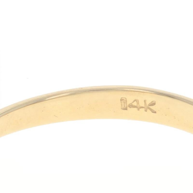 Bague en or jaune et saphir bleu - 14k Rond 1.00ctw en vente 2
