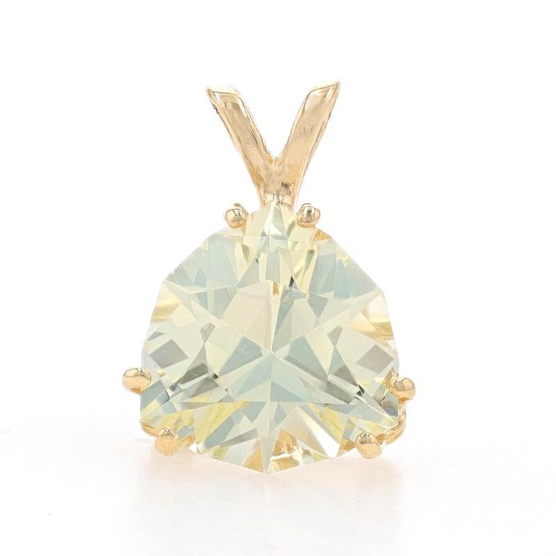 Metal Content: 14k Yellow Gold

Stone Information
Natural Yellow Quartz
Carat(s): 3.05ct
Cut: Fancy

Total Carats: 3.05ct

Style: Solitaire

Measurements
Tall (from stationary bail): 5/8