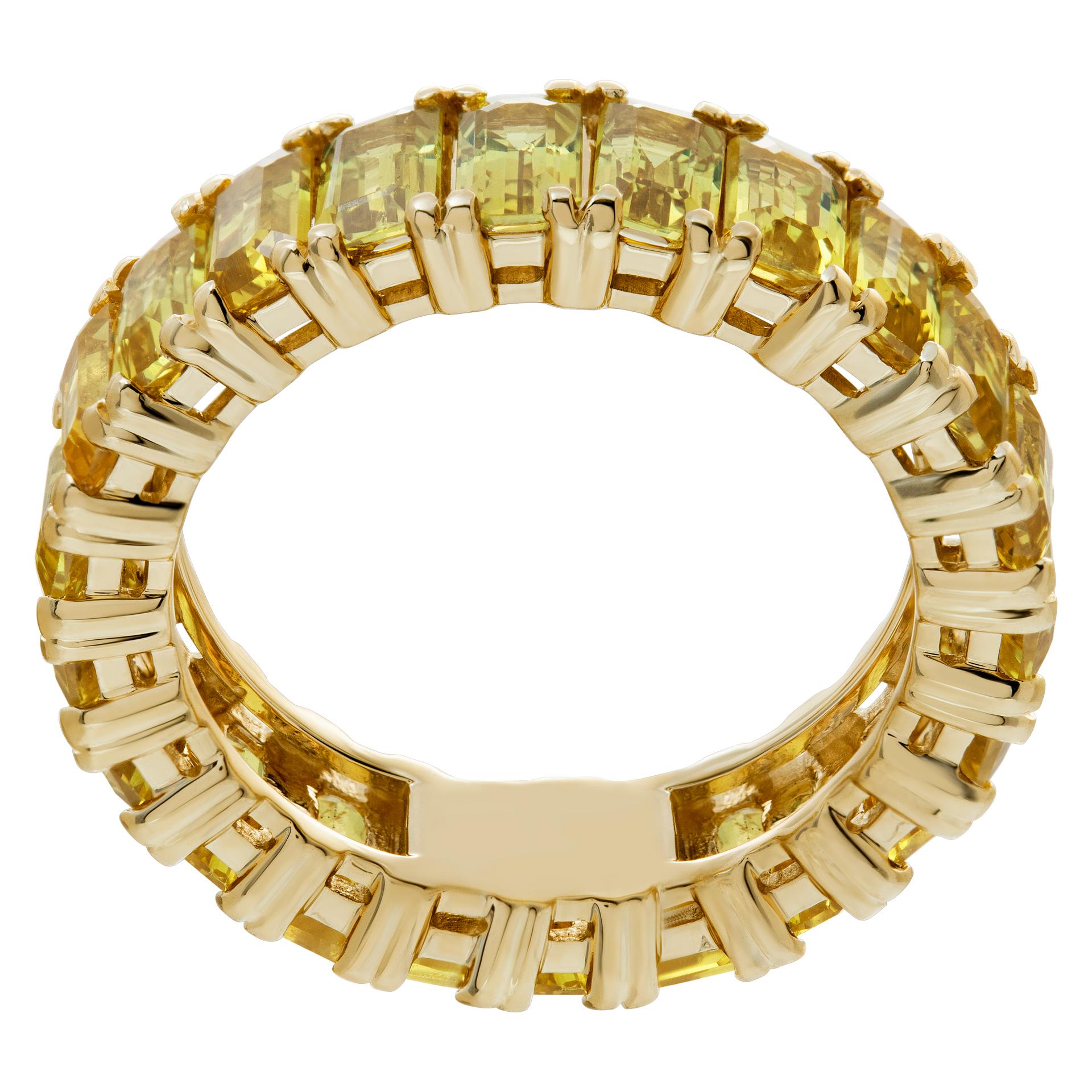 Women's Yellow gold yellow sapphire eternity band For Sale