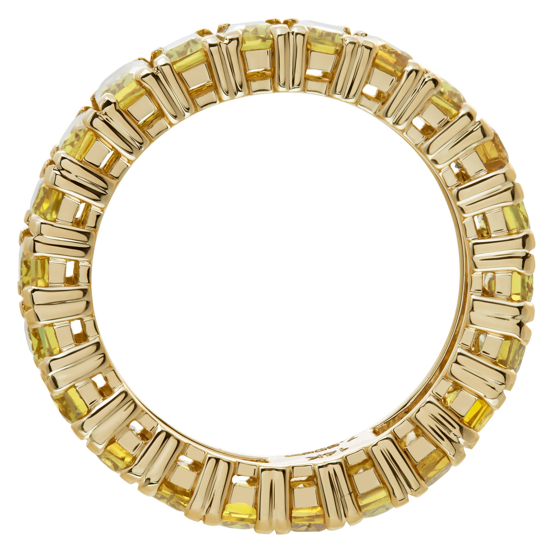 Yellow gold yellow sapphire eternity band For Sale 1