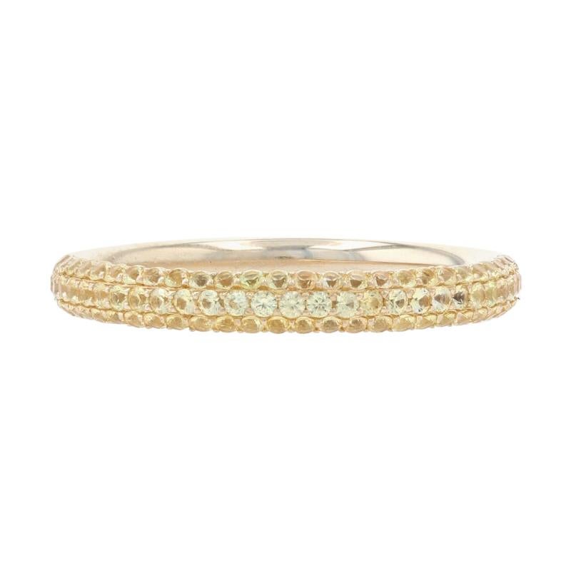 Yellow Gold Yellow Sapphire Stackable Band, 14k Round 1.56ctw Wedding Ring