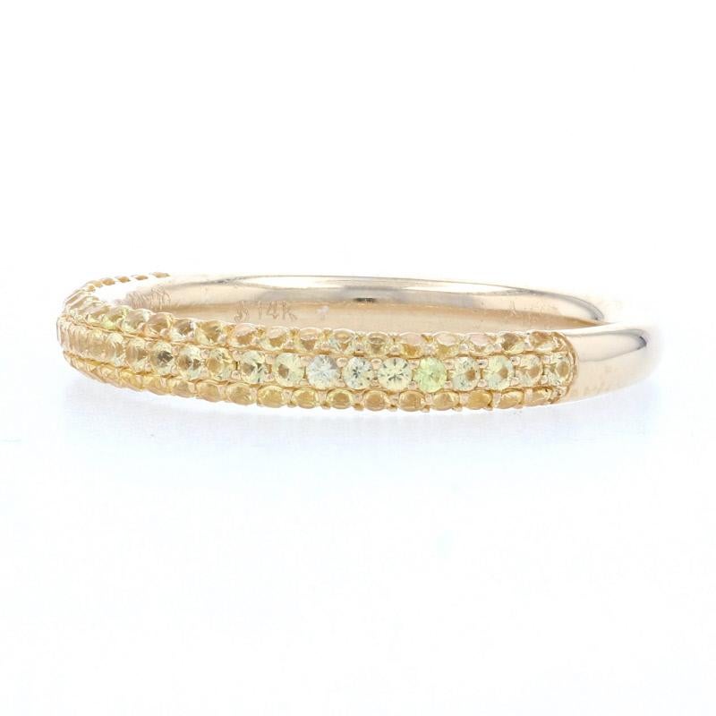 Uncut Yellow Gold Yellow Sapphire Stackable Band, 14k Round 1.56ctw Wedding Ring