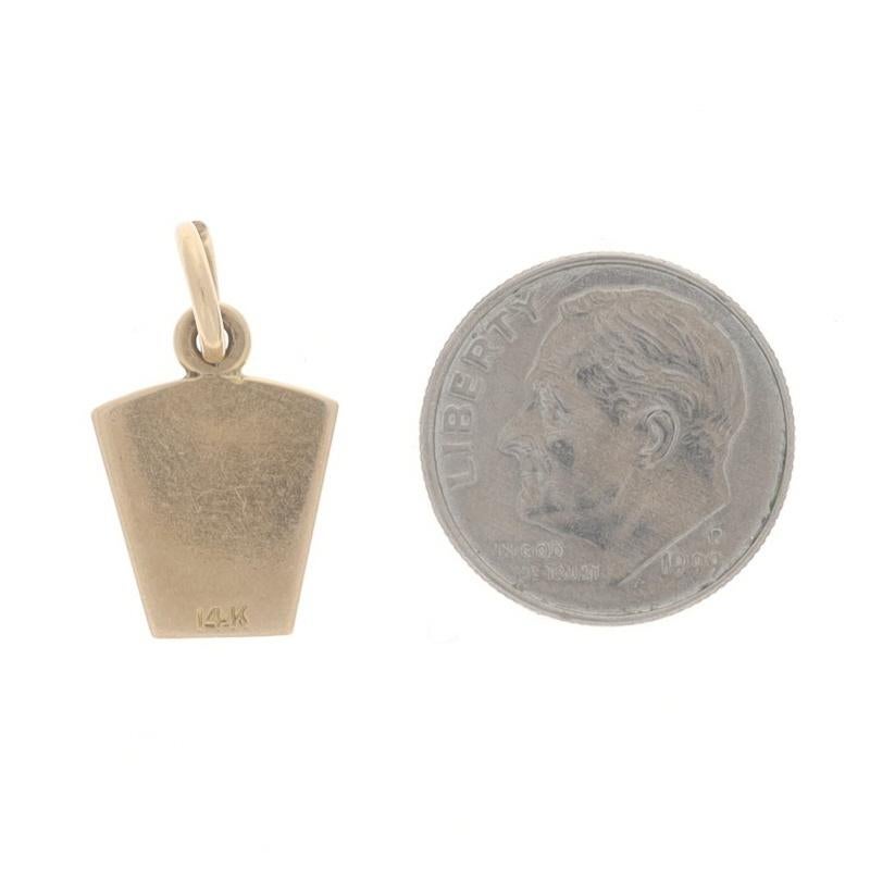 Breloque en or jaune York Rite pour homme - 14k émail blanc maçonnique Excellent état - En vente à Greensboro, NC
