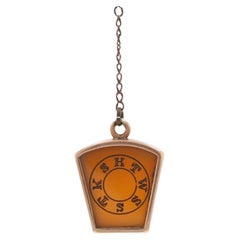 Yellow Gold York Rite Victorian Royal Arch Keystone Fob Pendant 14k Agate Mason