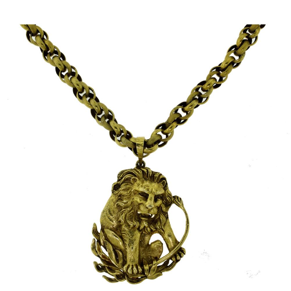 leo pendant gold
