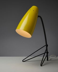 Yellow Grashopper Table Lamp Mid Century