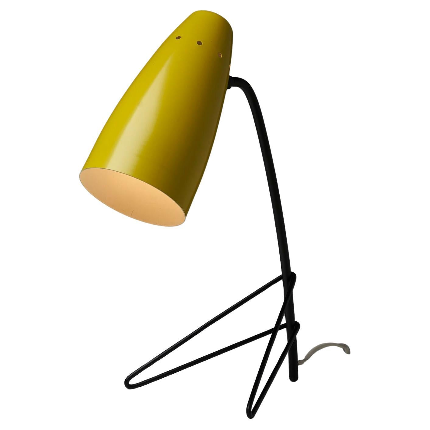 Lampe de table Grashopper jaune mi-siècle en vente