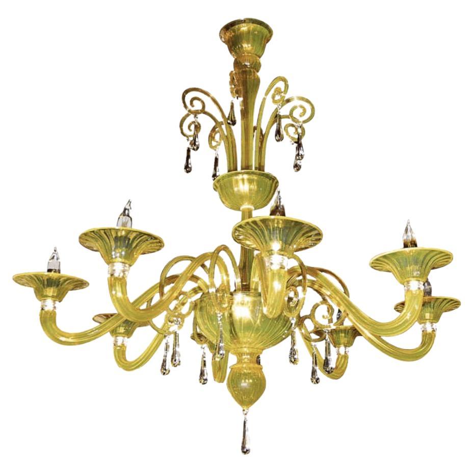 Yellow Green Murano Chandelier