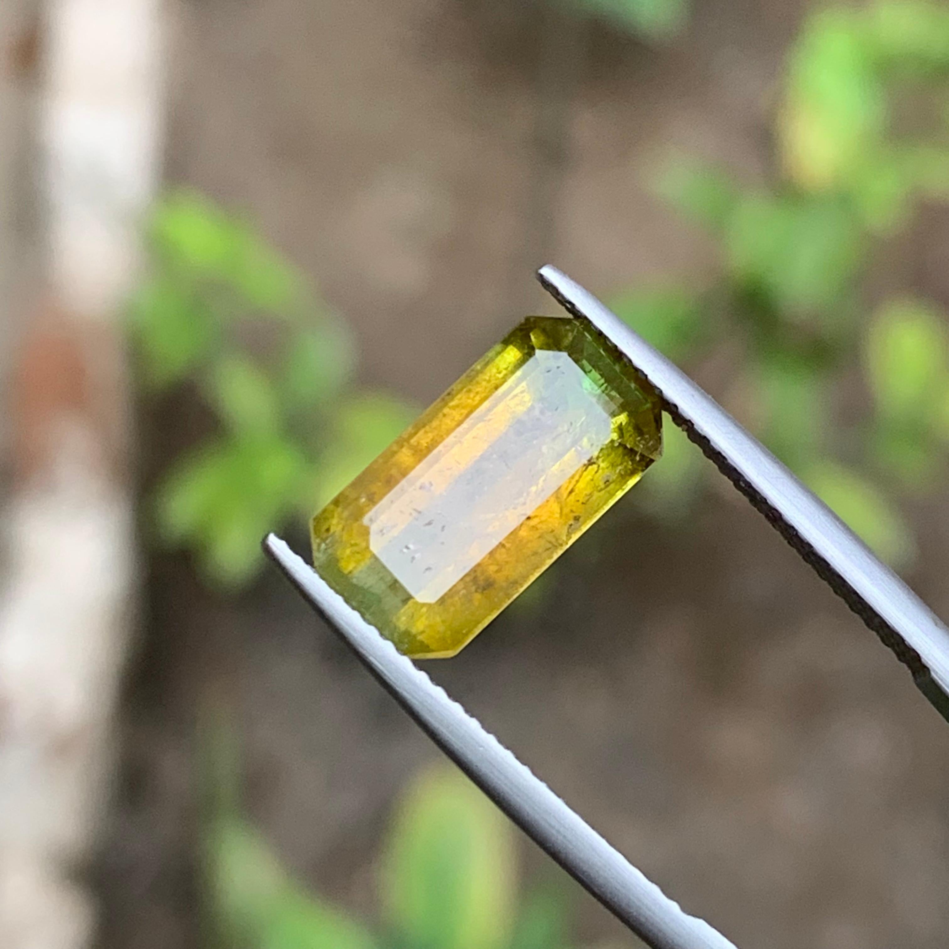 Bague et pendentif en tourmaline naturelle bicolore jaune, verte et rose de 5,20 carats en vente 6