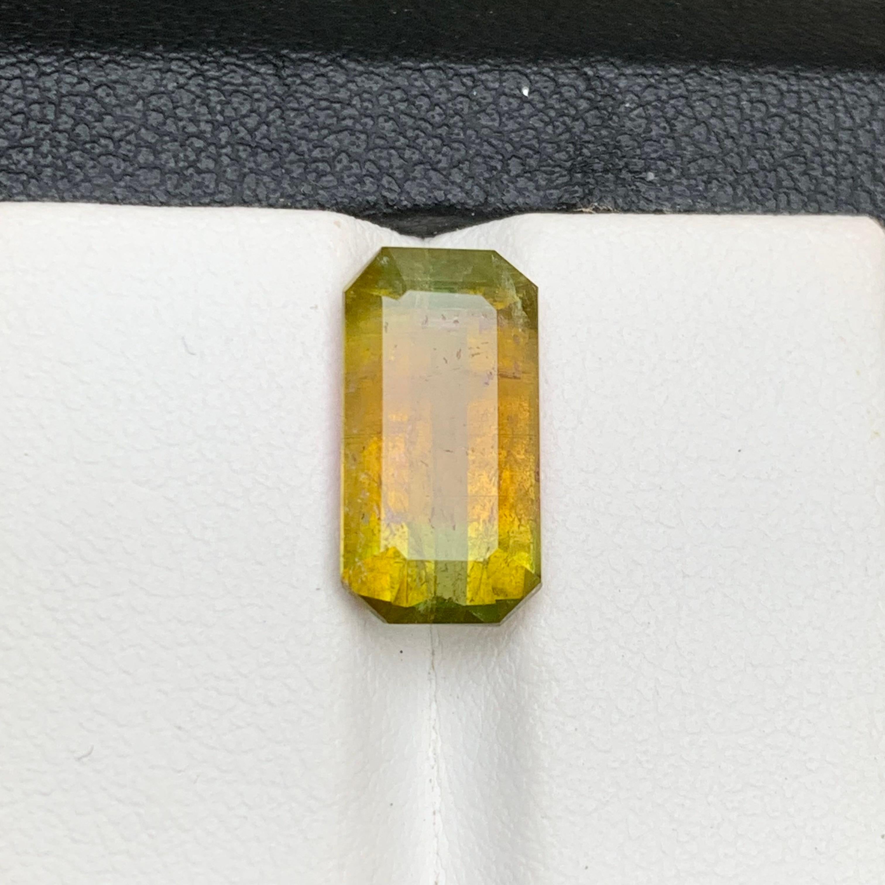 Contemporain Bague et pendentif en tourmaline naturelle bicolore jaune, verte et rose de 5,20 carats en vente