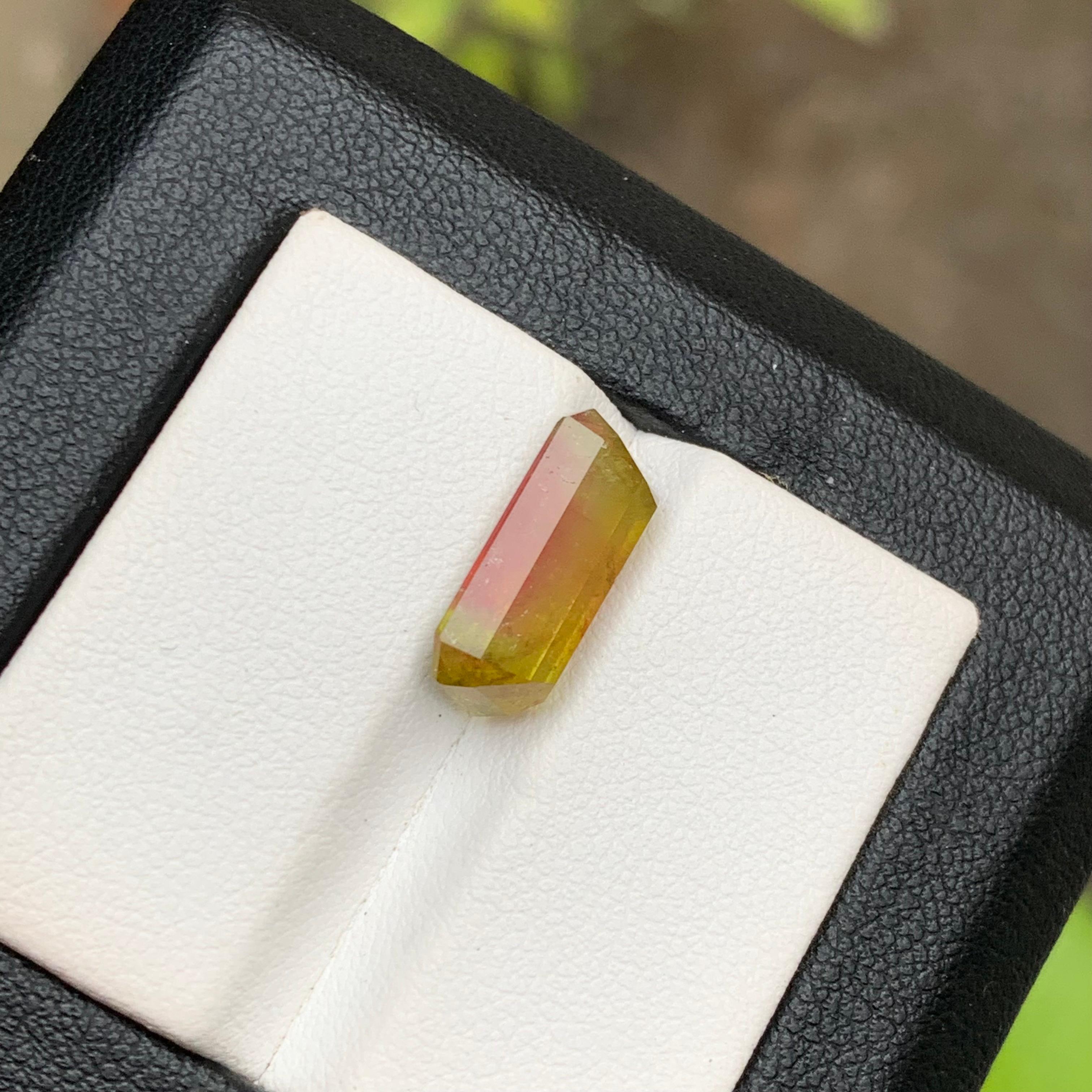 Bague et pendentif en tourmaline naturelle bicolore jaune, verte et rose de 5,20 carats en vente 1
