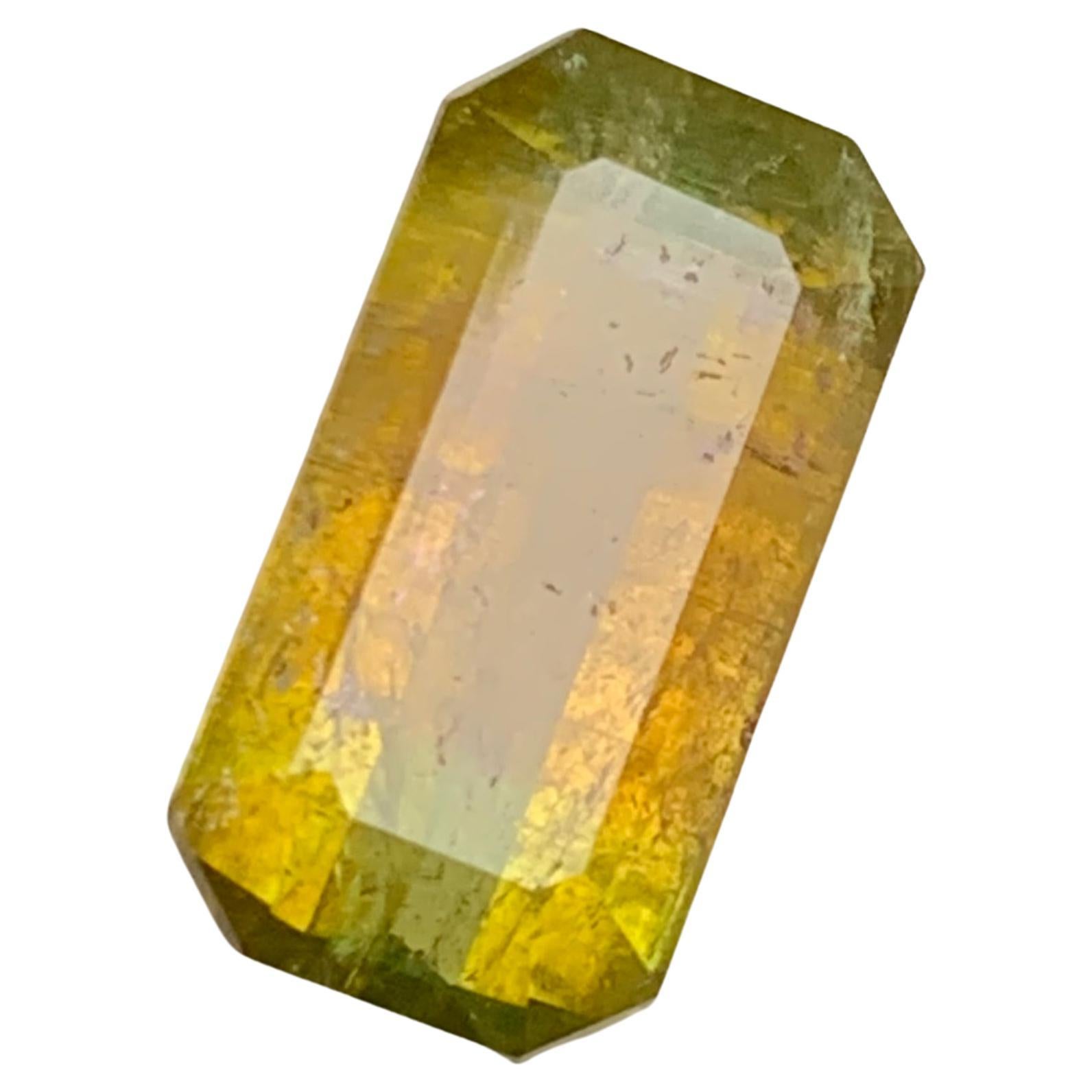 Bague et pendentif en tourmaline naturelle bicolore jaune, verte et rose de 5,20 carats