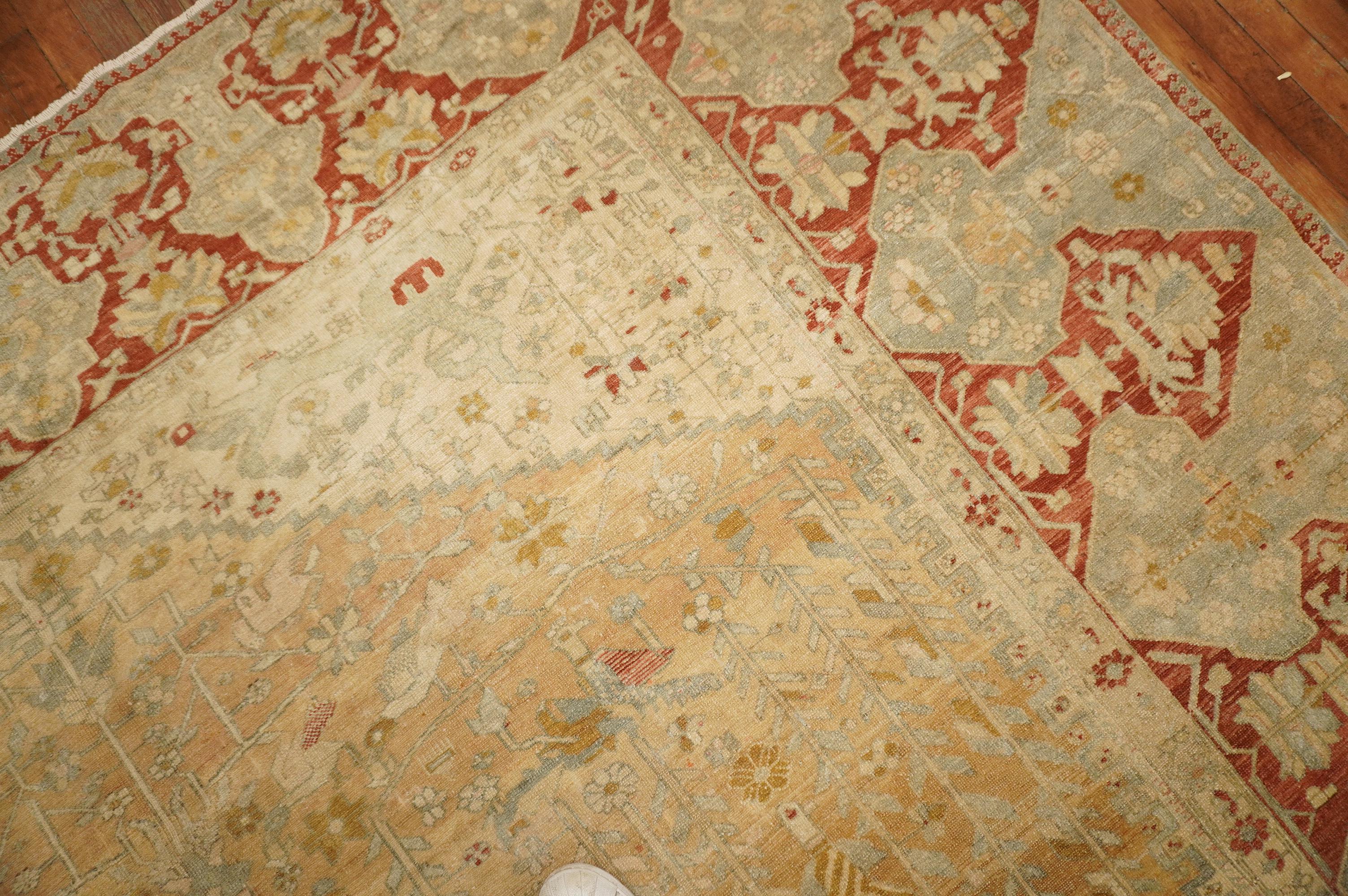 Yellow Ground Late 19th Century Antique Persian Malayer Rug For Sale 7