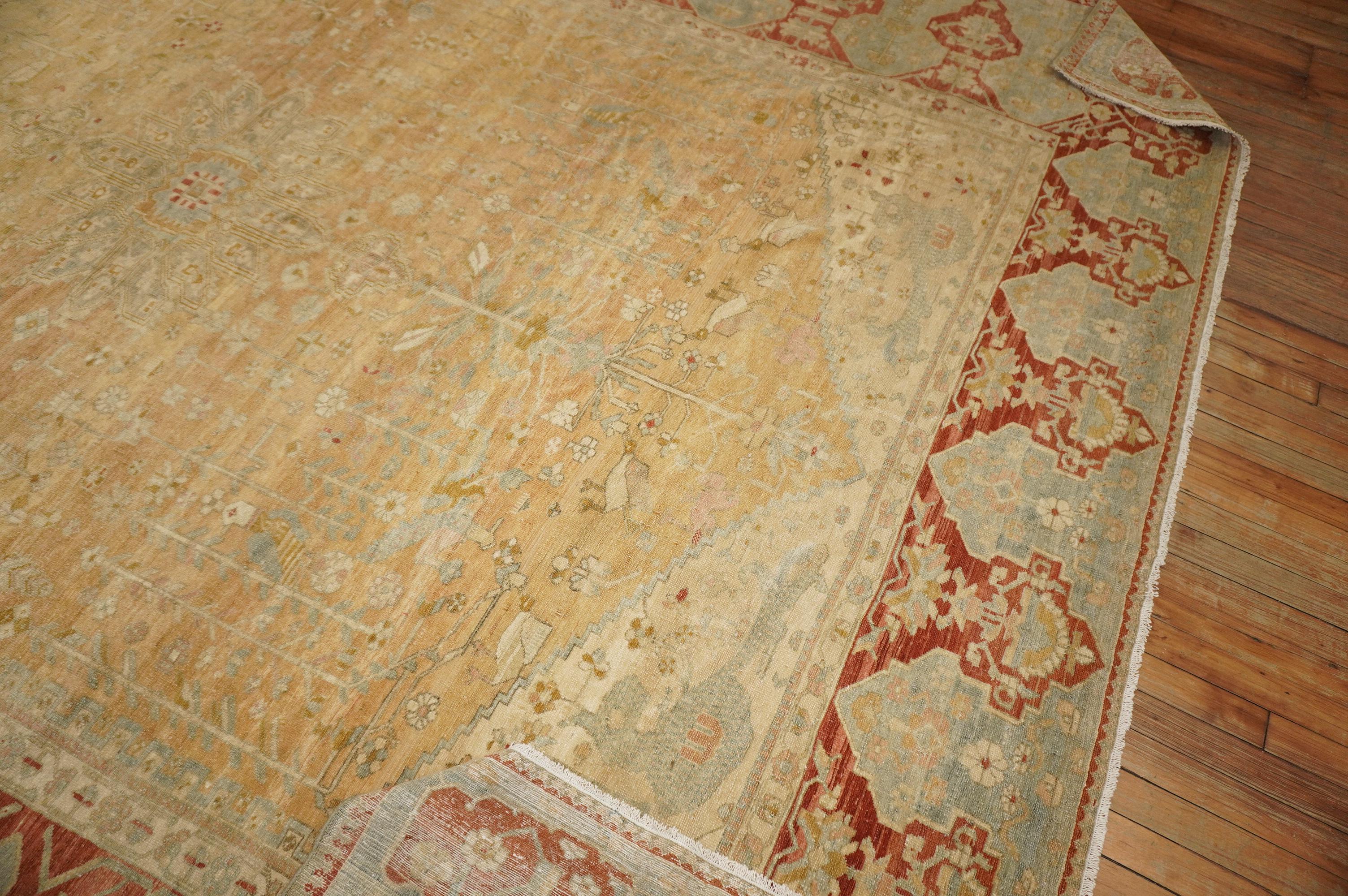 Yellow Ground Late 19th Century Antique Persian Malayer Rug For Sale 8