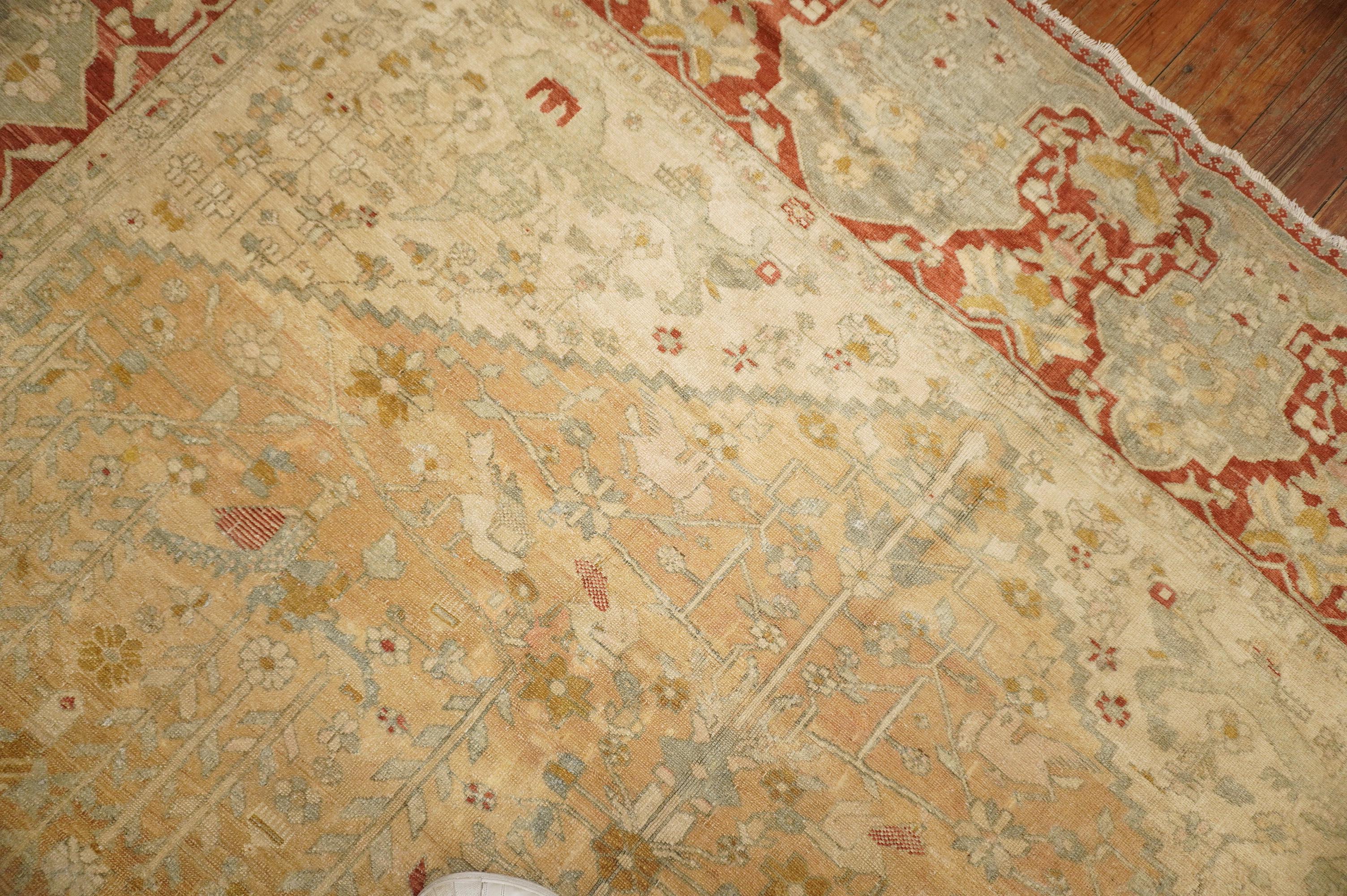 Yellow Ground Late 19th Century Antique Persian Malayer Rug For Sale 3