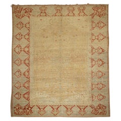 Gelbgrundiger antiker persischer Malayer-Teppich aus dem spten 19.