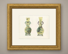 Yellow Ground Quadrangular Vases with Pyramidal Bases, Ming Plate 1911