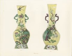 Yellow Ground Quadrangular Vases with Pyramidal Bases, Ming Plate 1911
