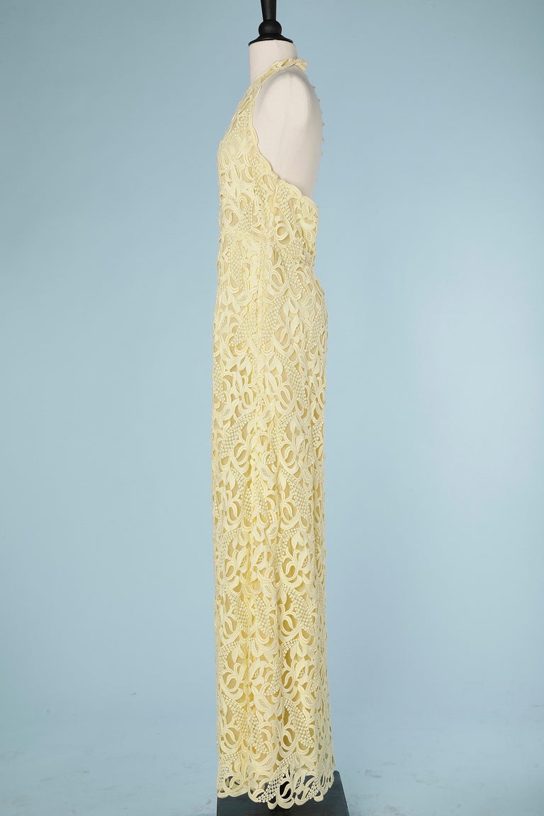 Yellow guipure lace evening dress Valentino ( without brand tag) For Sale at 1stDibs | valentino vintage yellow silk floral evening gown with train Yellow guipure lace evening dress Valentino ( without brand tag) For Sale at 1stDibs | valentino vintage yellow silk floral evening gown with train