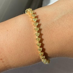 Gelbes Diamant-Tennisarmband in Herzform