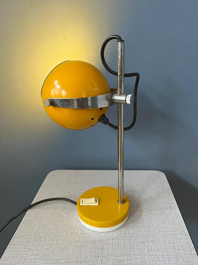 20th Century Yellow Herda Space Age Eyeball Table Lamp, 1970s For Sale