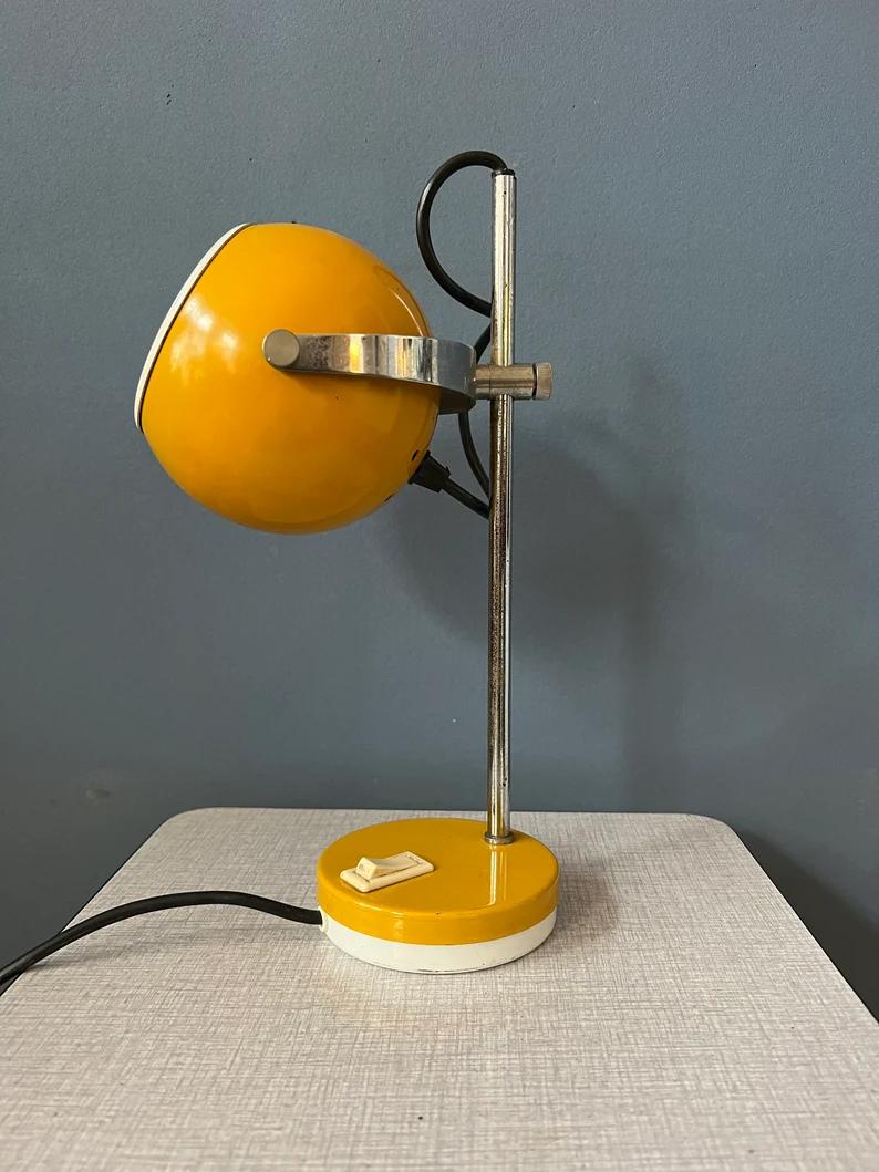 Yellow Herda Space Age Eyeball Table Lamp, 1970s For Sale 1