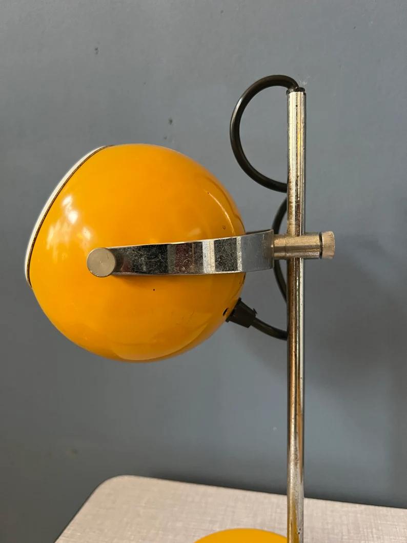 Yellow Herda Space Age Eyeball Table Lamp, 1970s For Sale 3