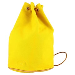 Yellow Hermes Fabric Backpack 