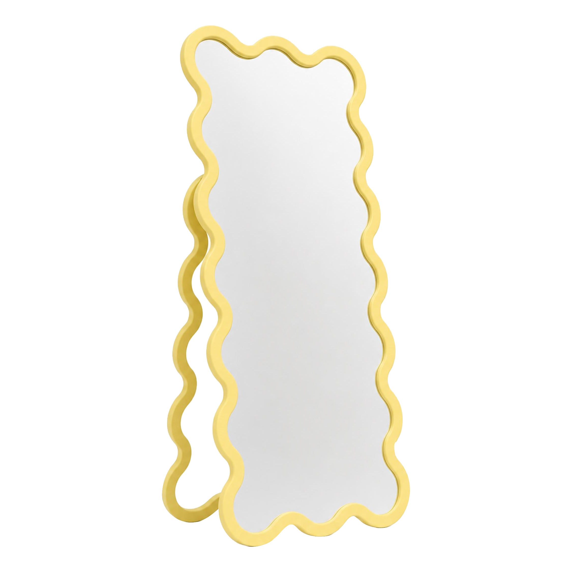 Wide Organic Standing Hall Wood Mirror - Hvyli 16 Designed by Ivan Voitovych