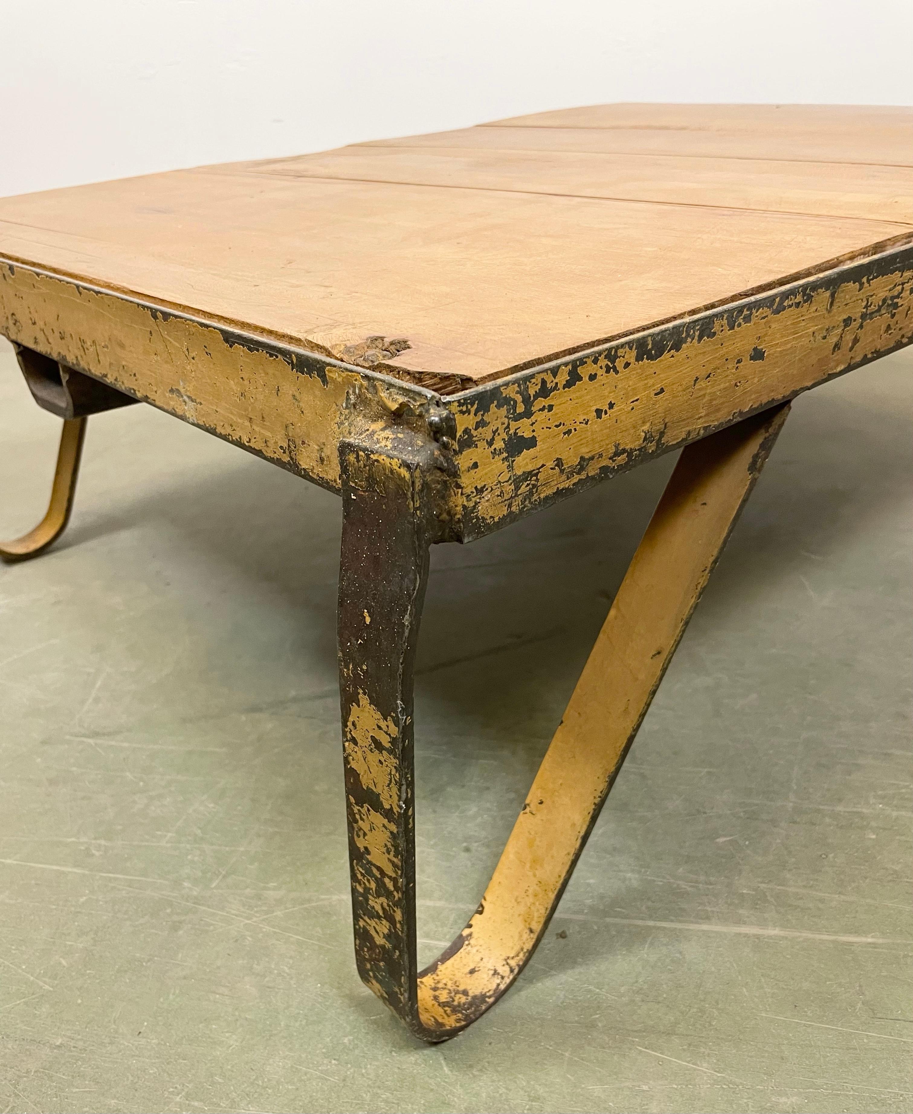 Yellow Industrial Coffee Table Cart, 1960s For Sale 7