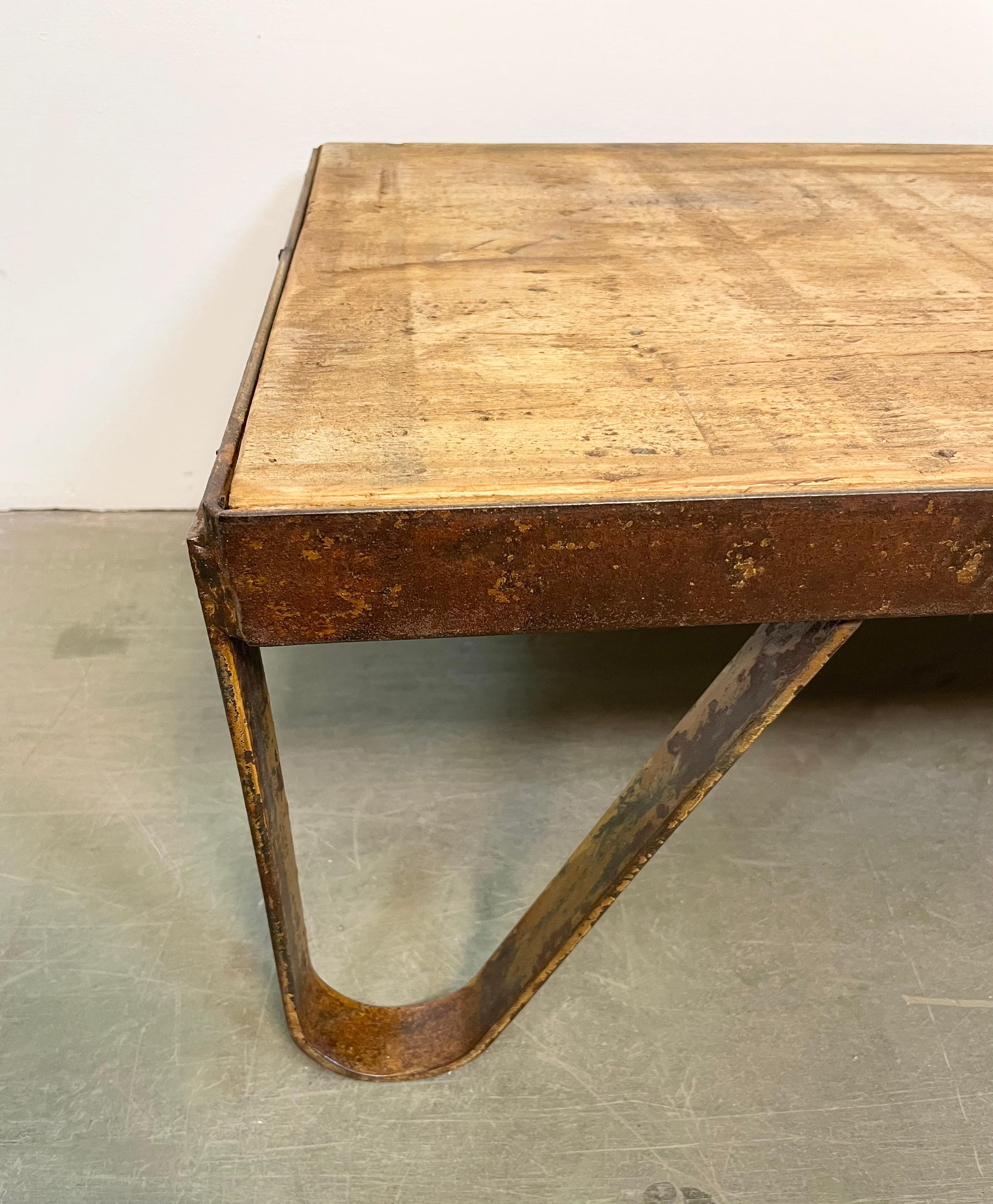 Yellow Industrial Coffee Table Cart, 1960s 2