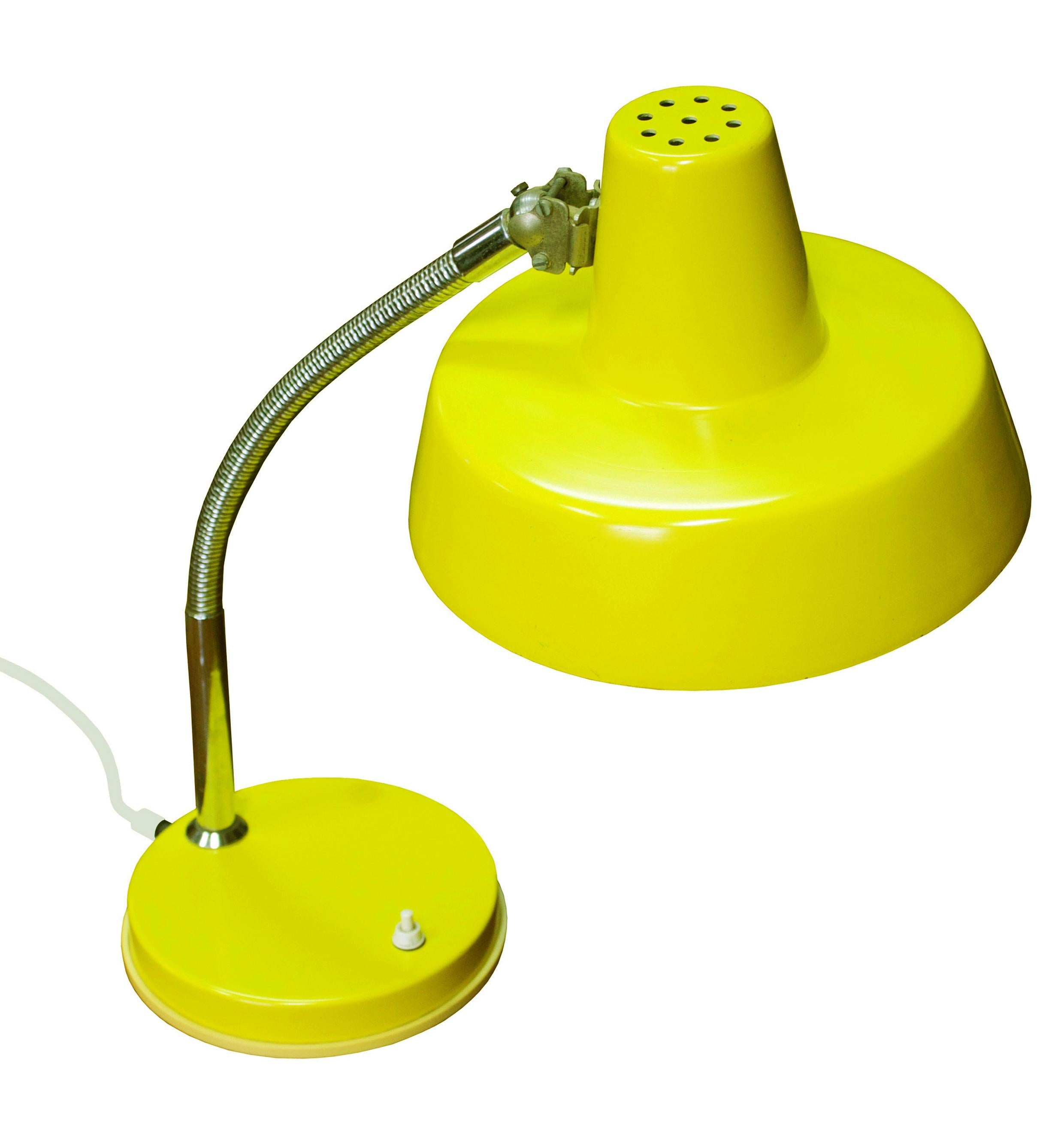 Mid-Century Modern Yellow Industrial Desk Lamp For Sale