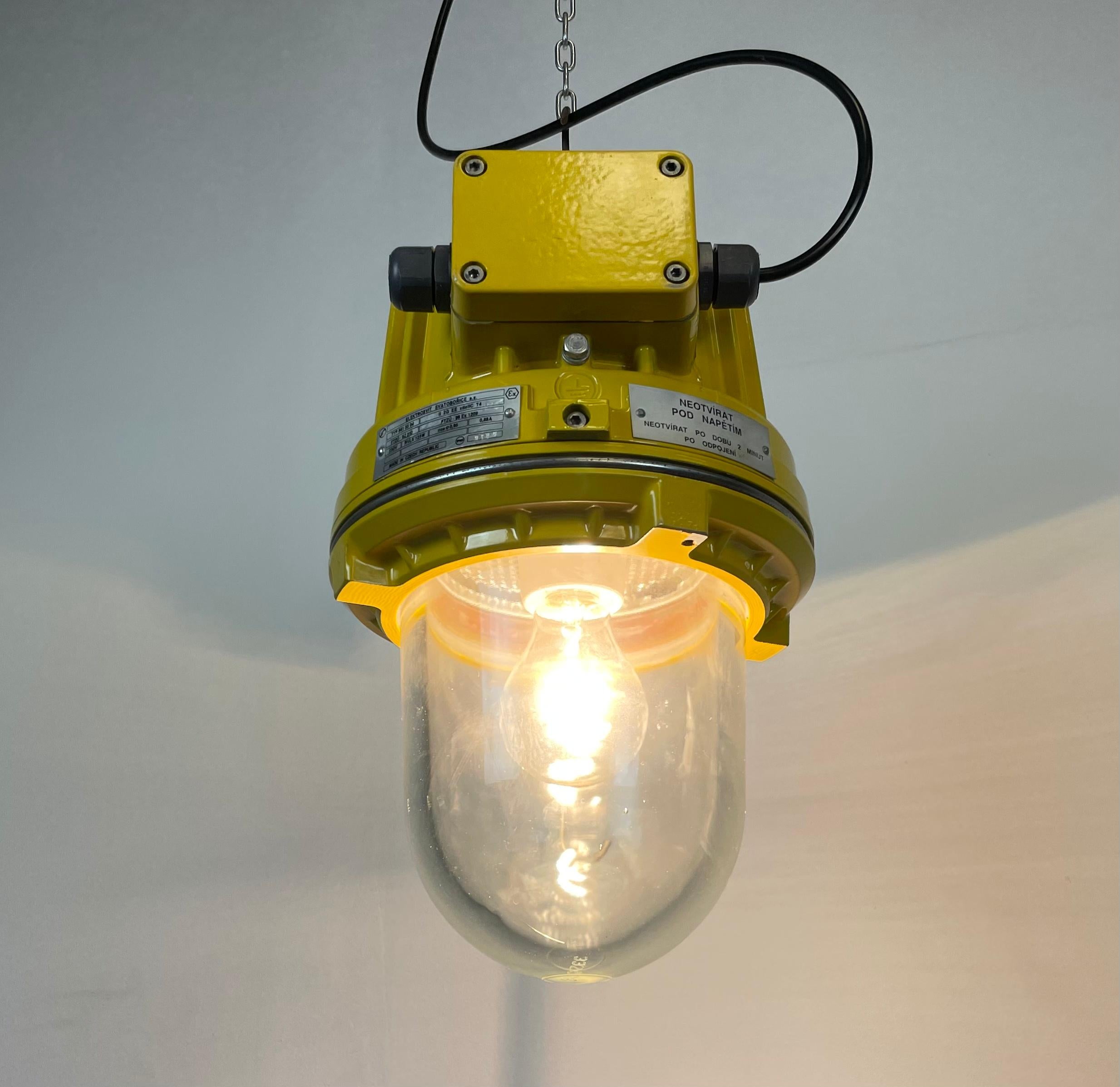 Yellow Industrial Explosion Proof Lamp from Elektrosvit, 1990s 6