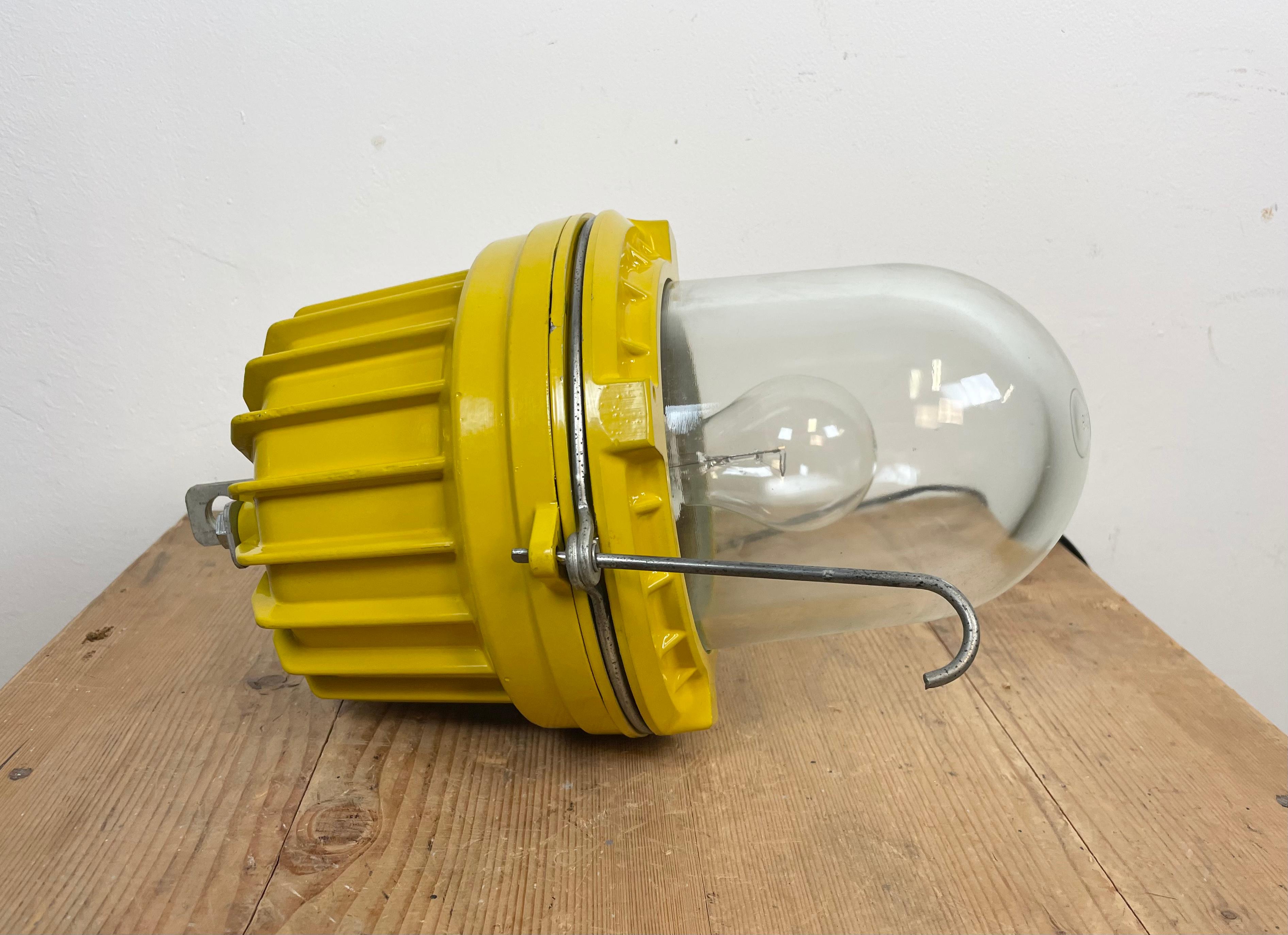 Yellow Industrial Explosion Proof Lamp from Elektrosvit, 1990s 9