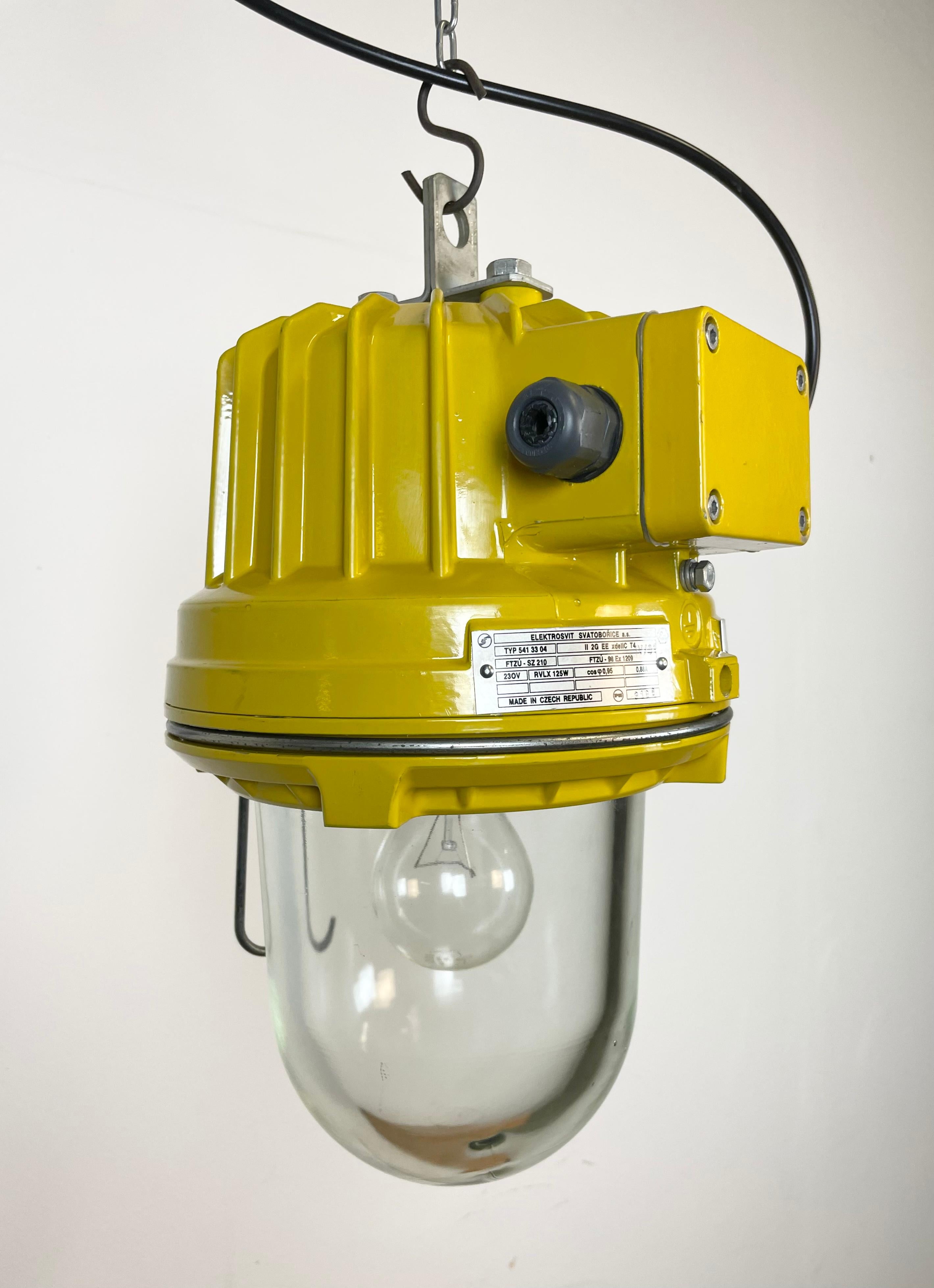 Late 20th Century Yellow Industrial Explosion Proof Lamp from Elektrosvit, 1990s