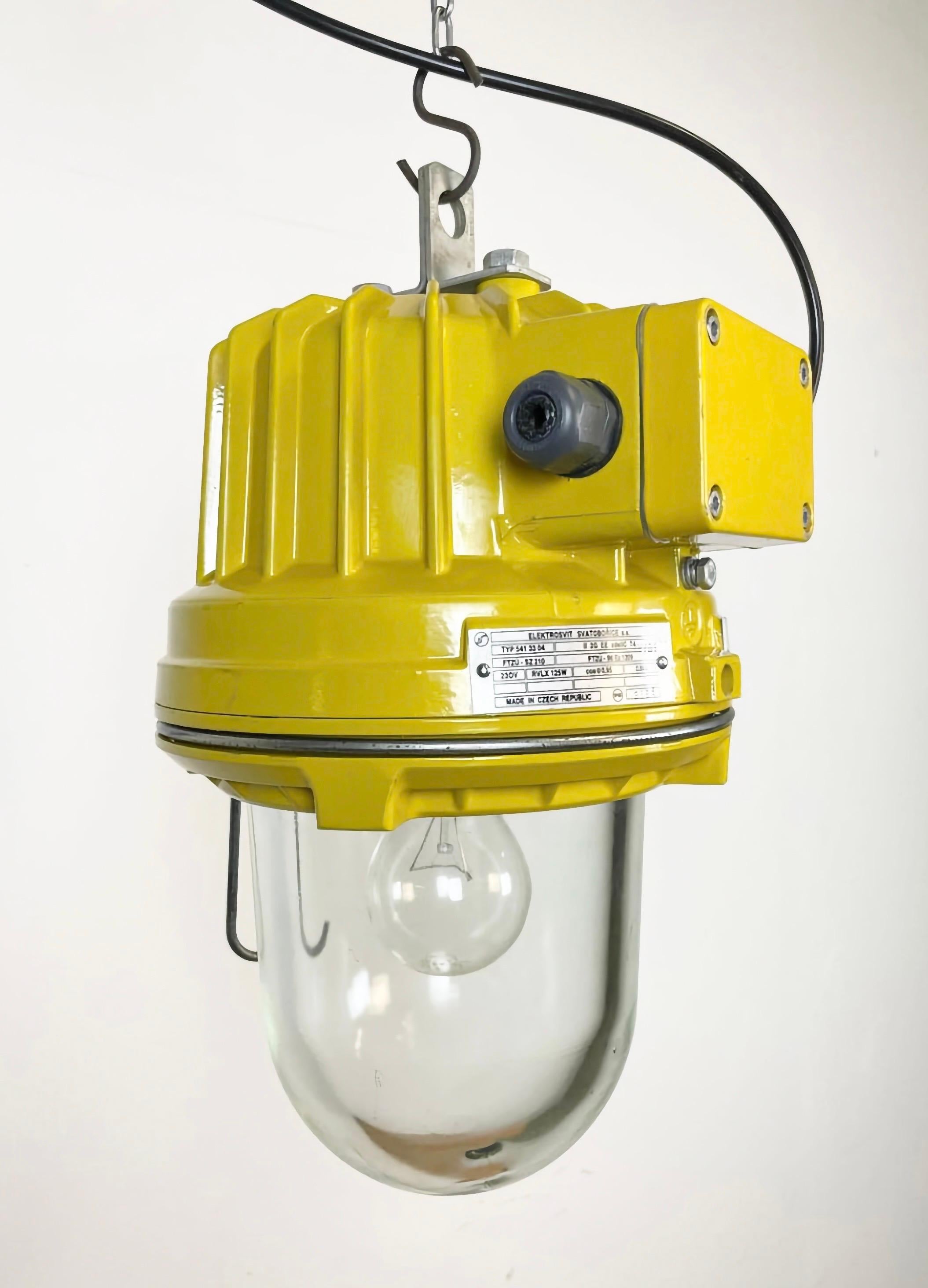 Late 20th Century Yellow Industrial Explosion Proof Lamp from Elektrosvit, 1990s For Sale