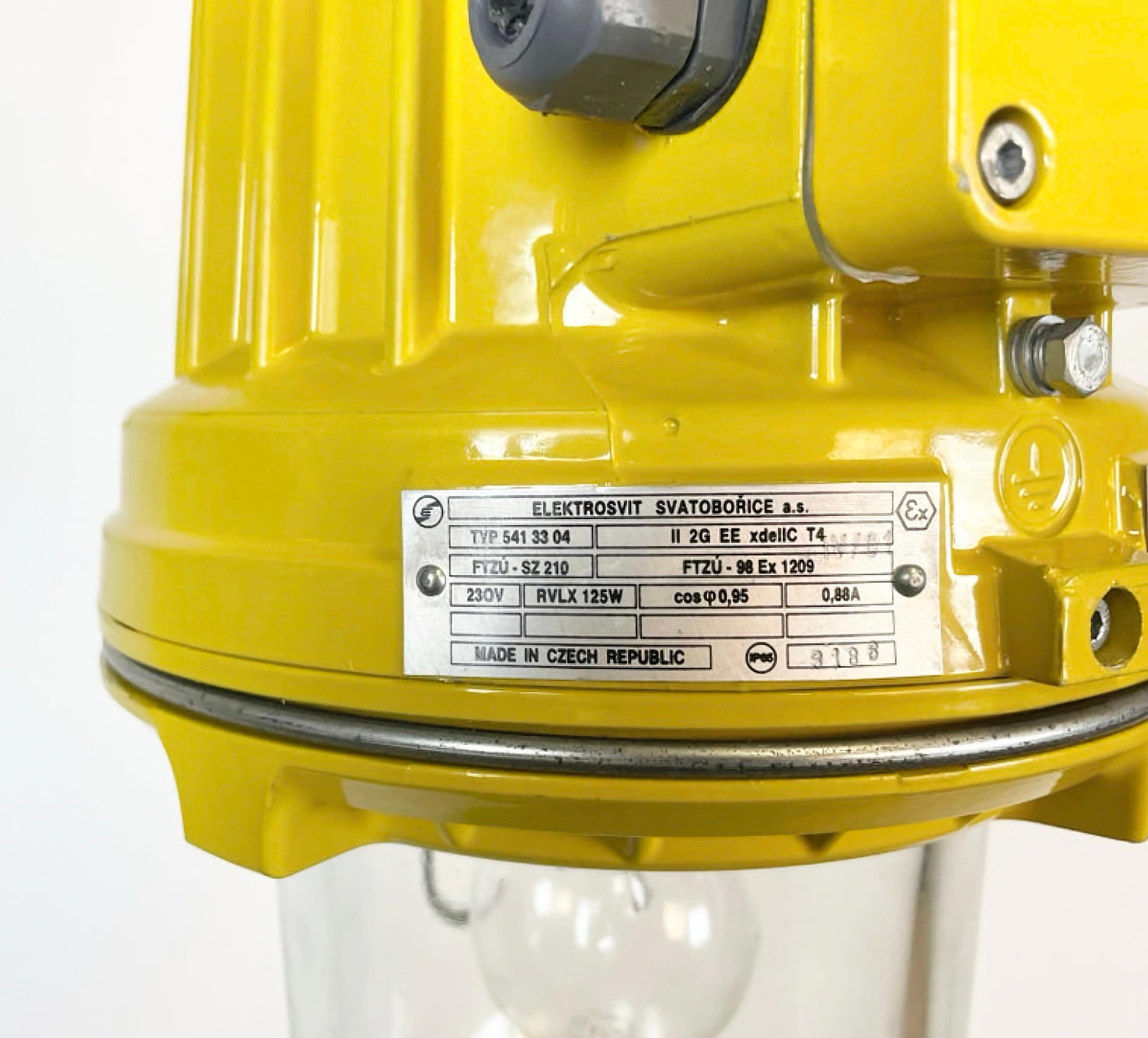 Yellow Industrial Explosion Proof Lamp from Elektrosvit, 1990s For Sale 2