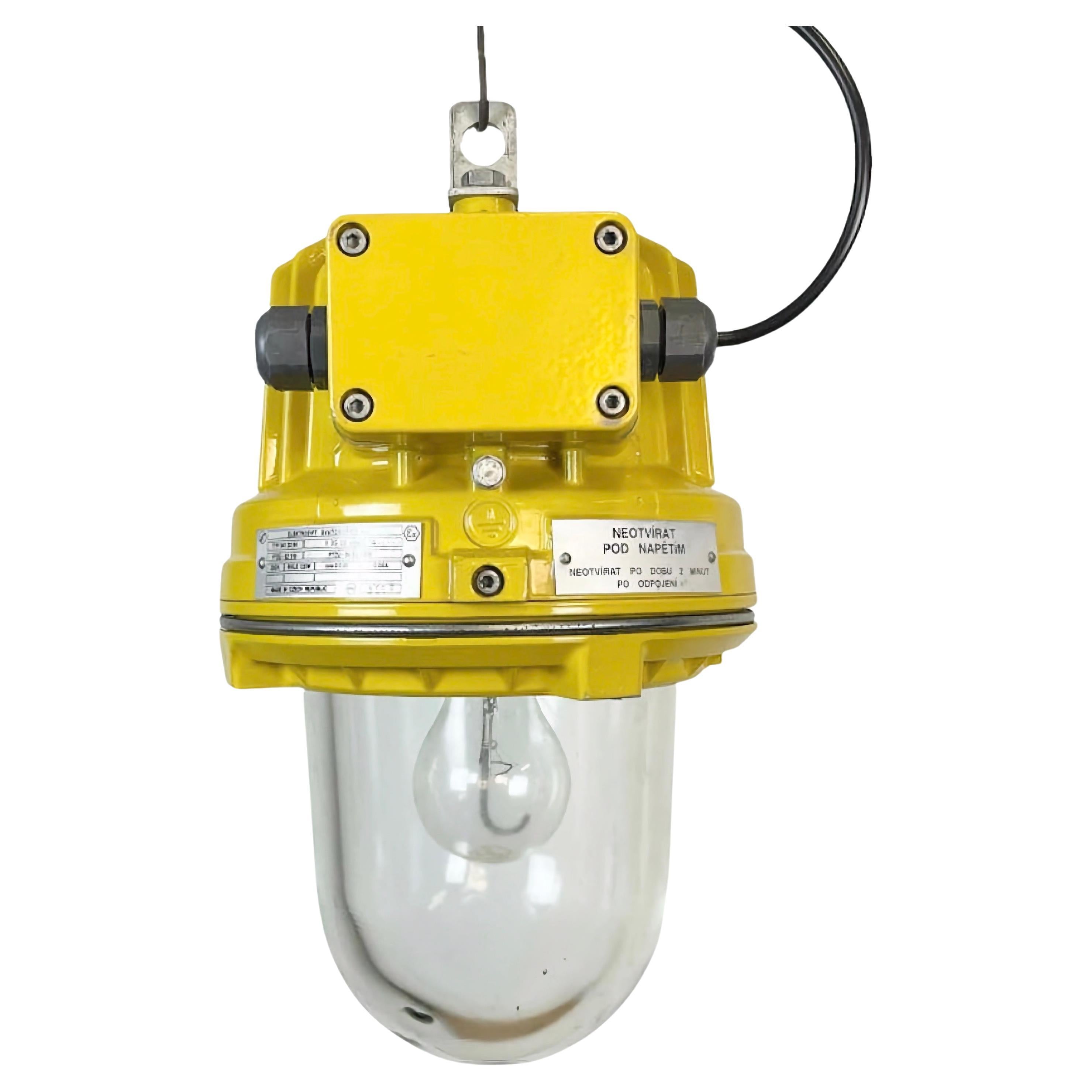 Yellow Industrial Explosion Proof Lamp from Elektrosvit, 1990s