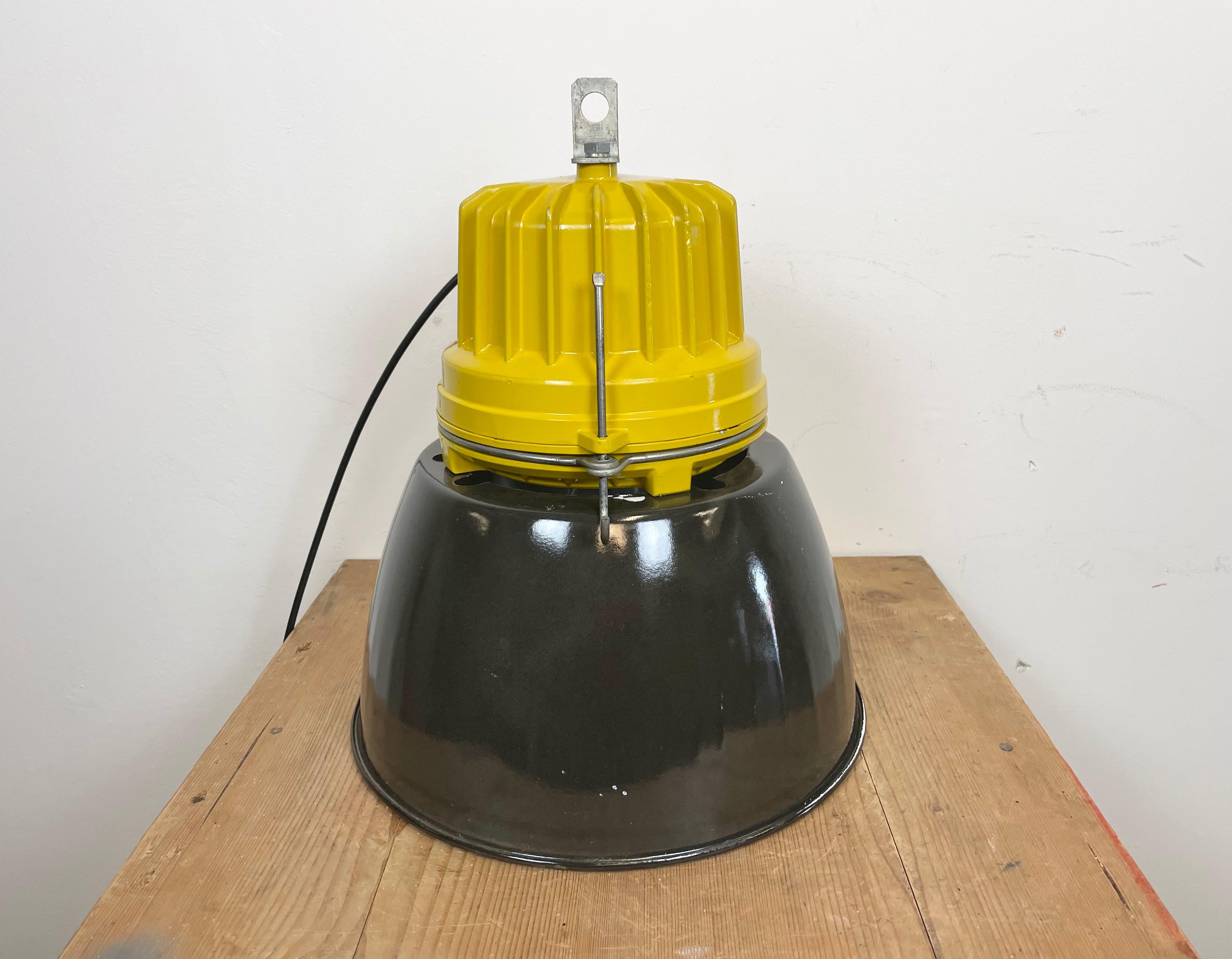 Yellow Industrial Explosion Proof Lamp with Black Enameled Shade, 1990s 8