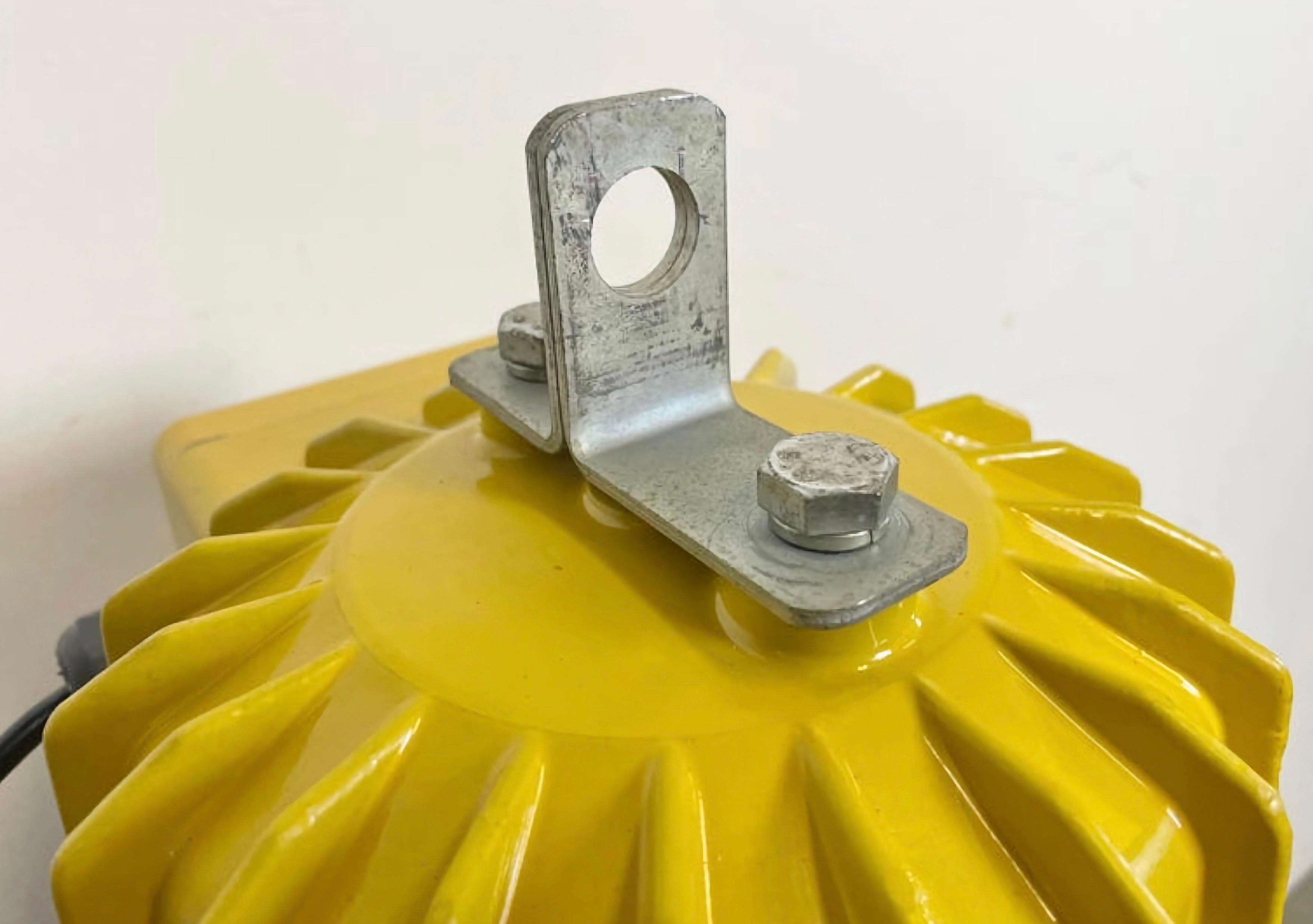 Yellow Industrial Explosion Proof Lamp with Black Enameled Shade, 1990s For Sale 9