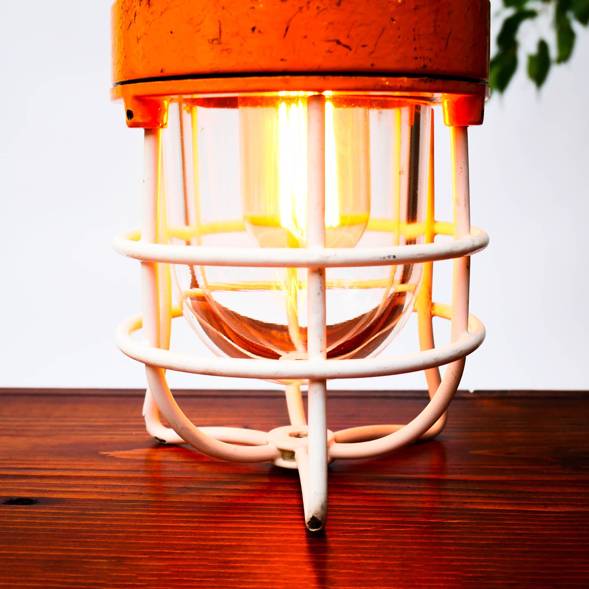 Industrial Yellow Inspection Lamp V1, Italy, circa 1960-1969