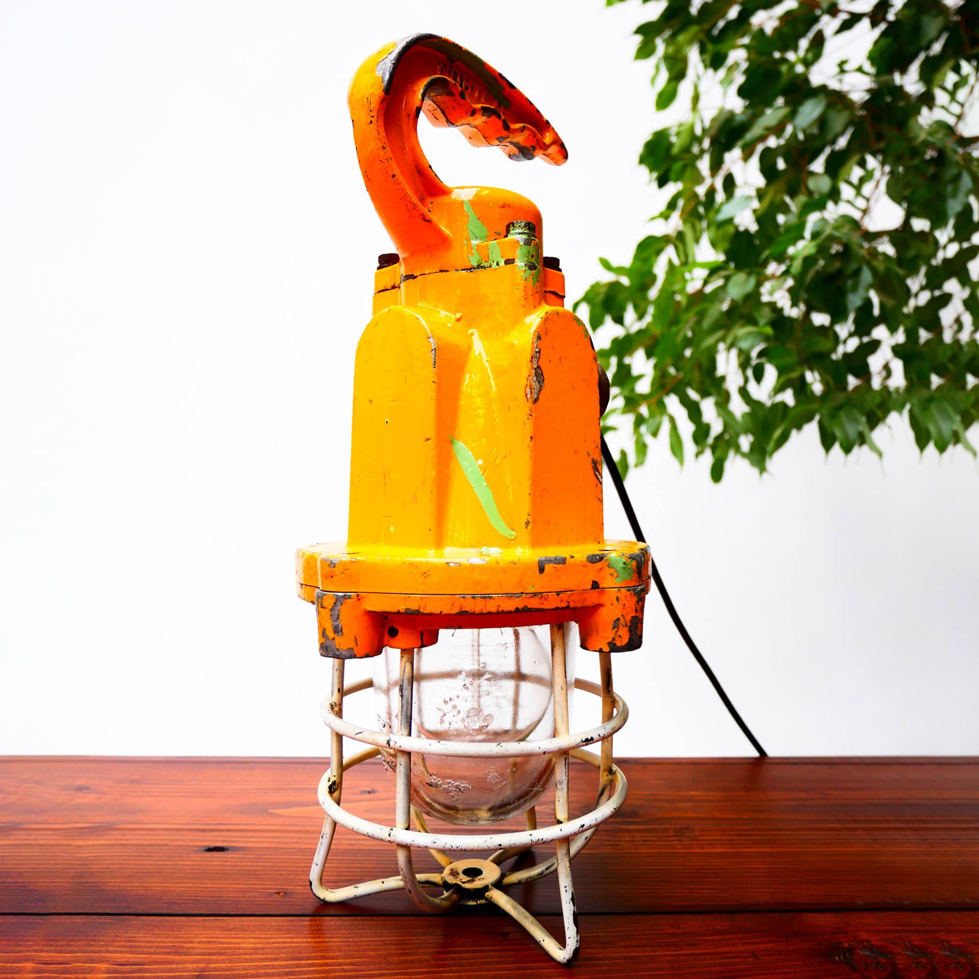 Painted Yellow Inspection Lamp V2, Spain, circa 1960-1969