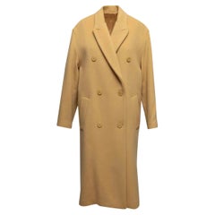 Cappotto doppiopetto lungo giallo Isabel Marant in lana vergine e cashmere taglia FR 34