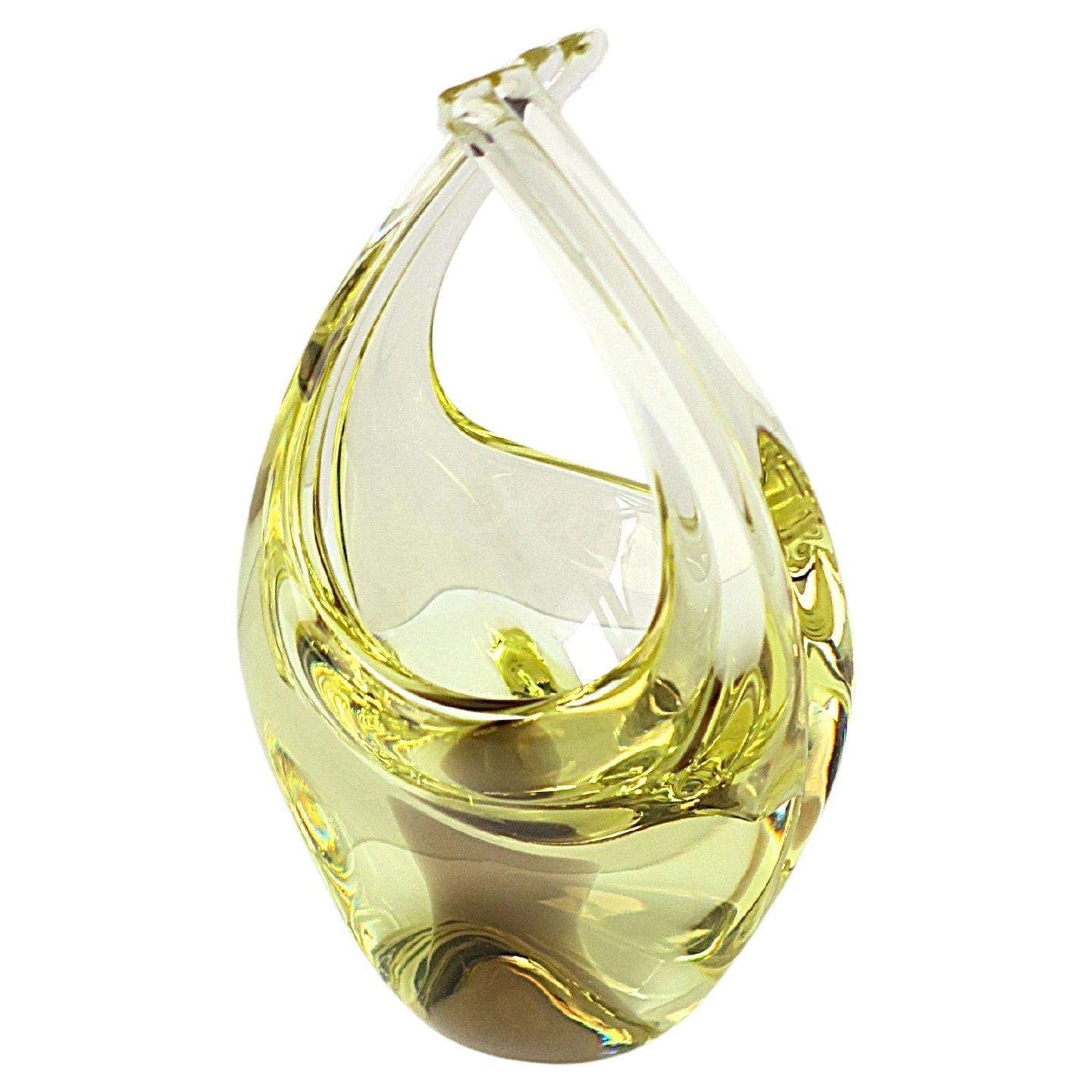 Bol italien de Murano jaune en vente