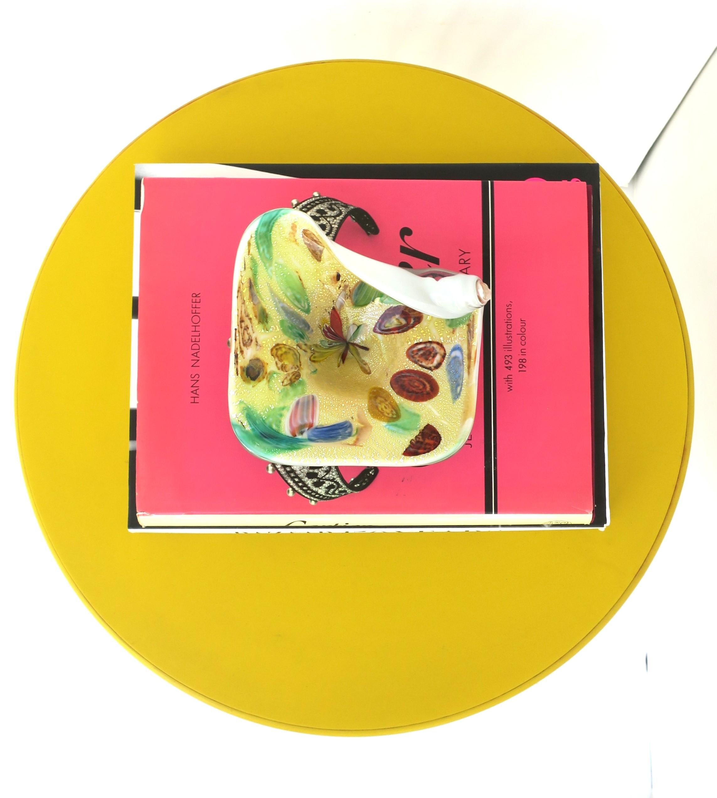 Yellow Italian Murano Millefiori Art Glass Bowl  For Sale 4