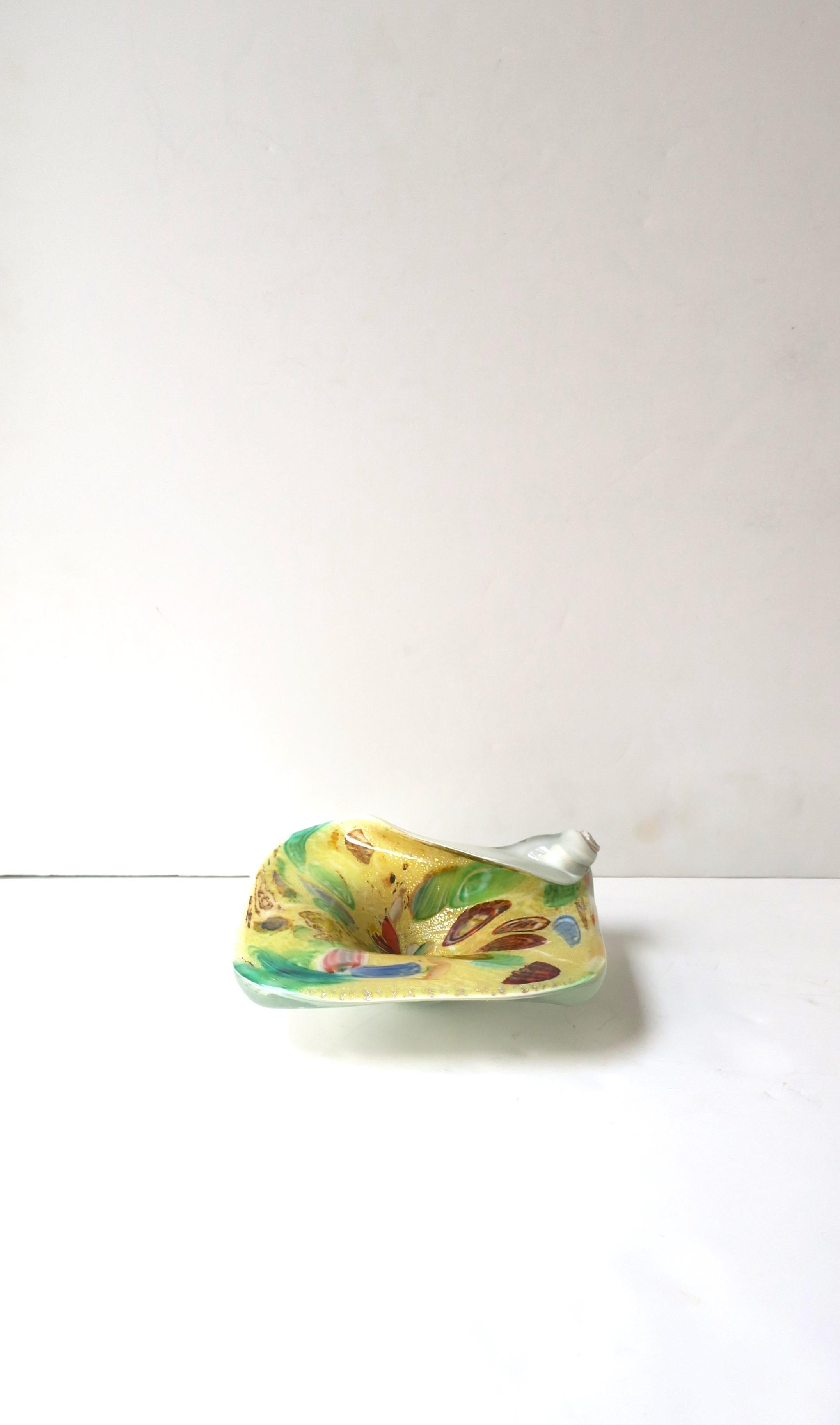 20th Century Yellow Italian Murano Millefiori Art Glass Bowl  For Sale