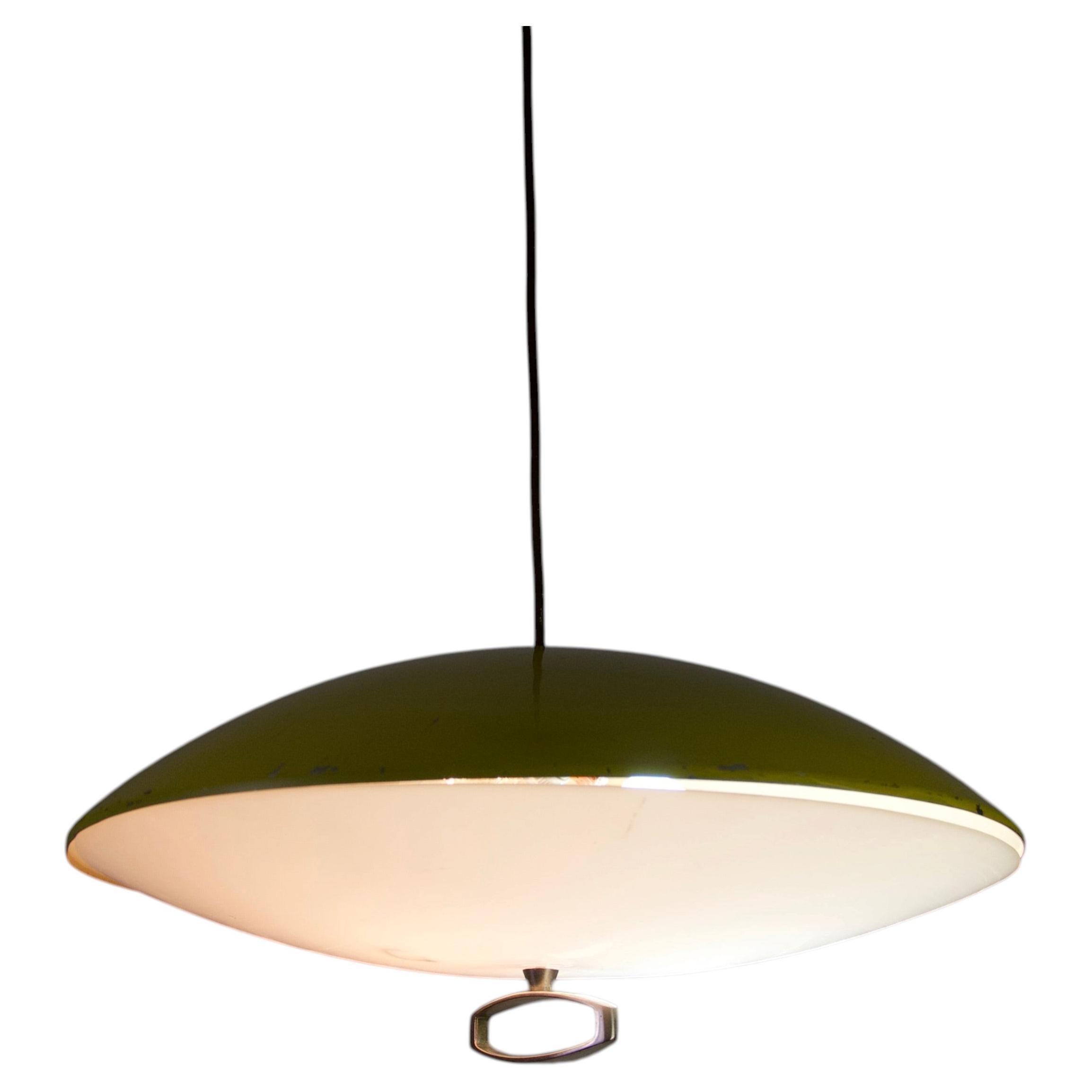 Yellow Italian Pendant Lamp, 1950s