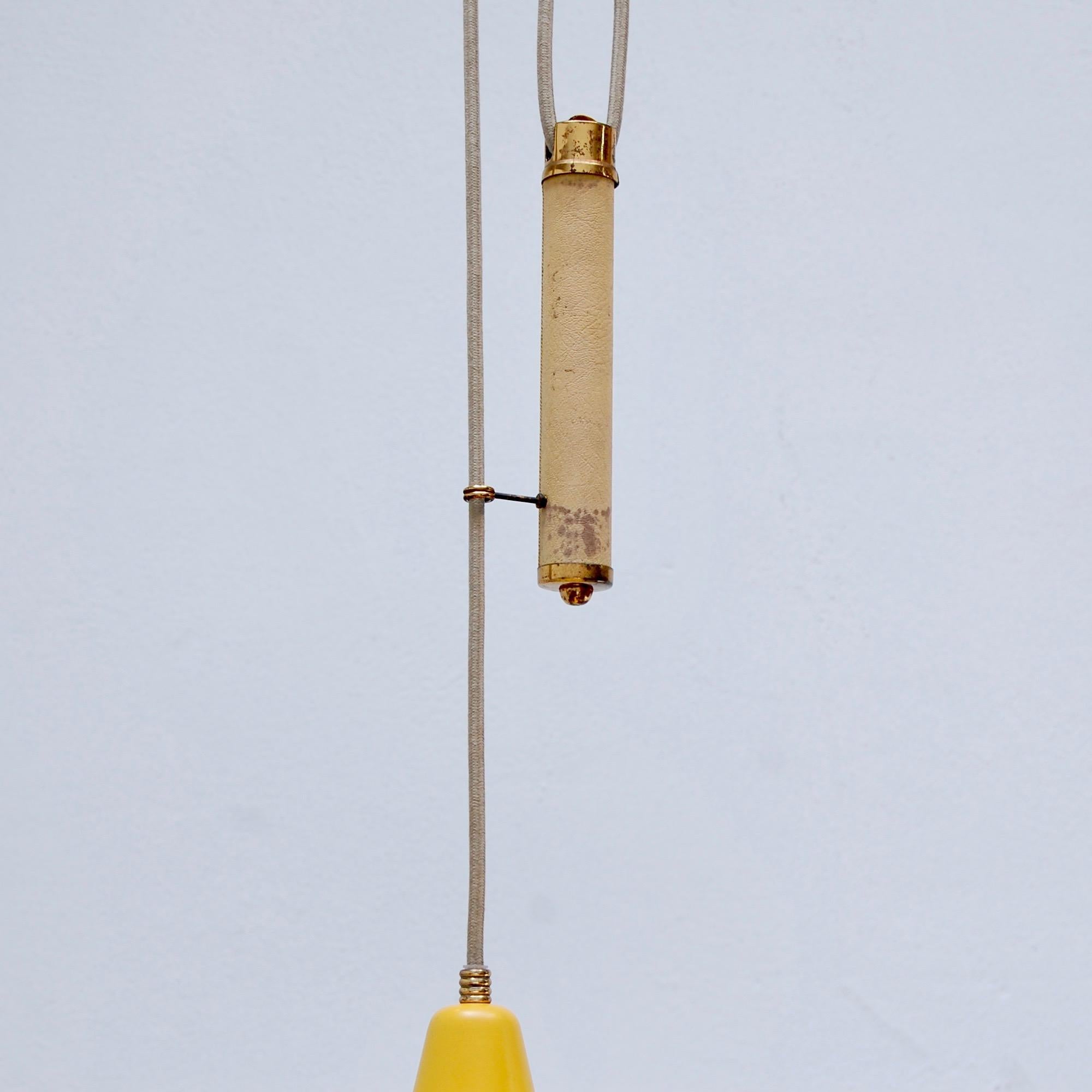 Painted Yellow Italian Pulley Pendant