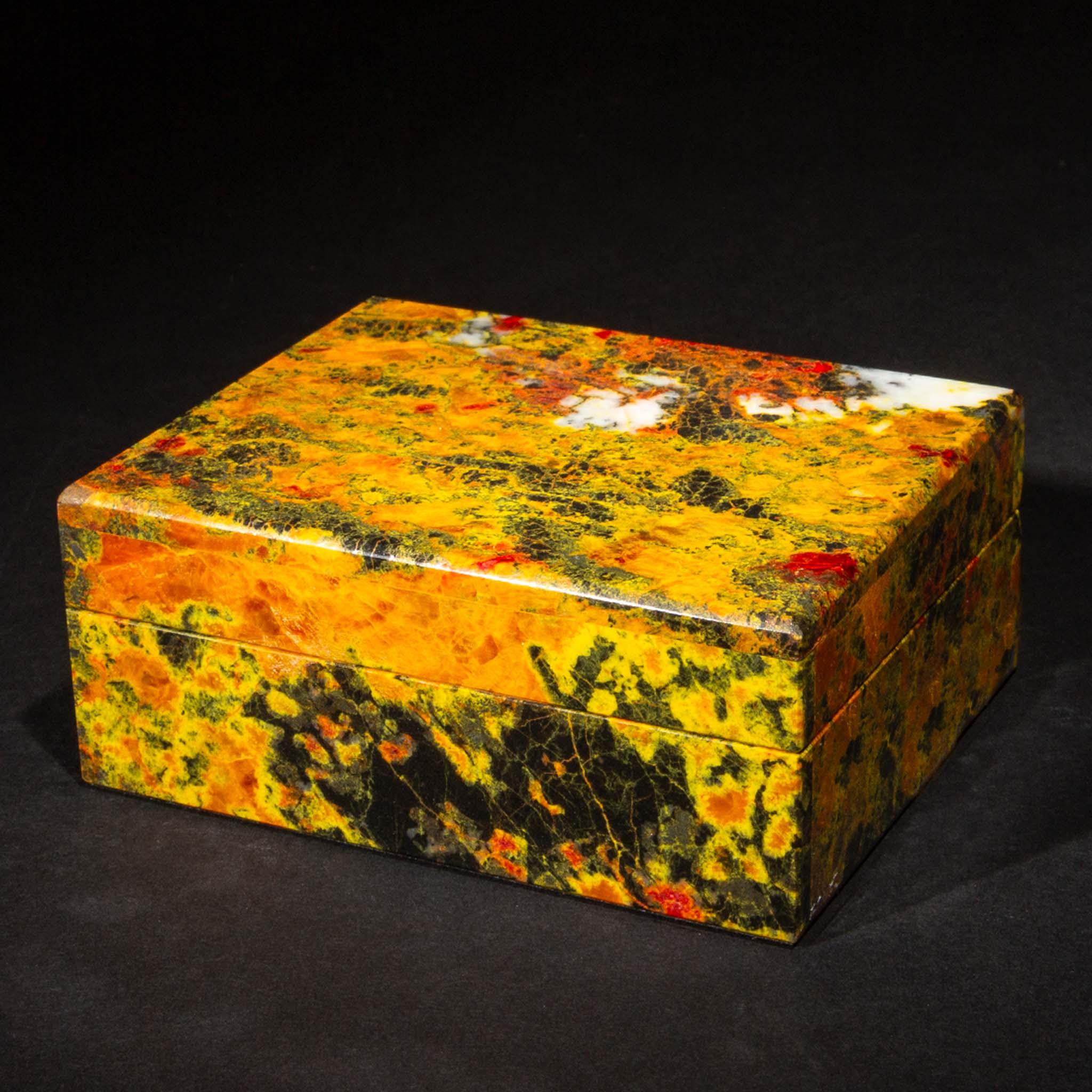 Yellow Jasper Hinged Box, 4.25