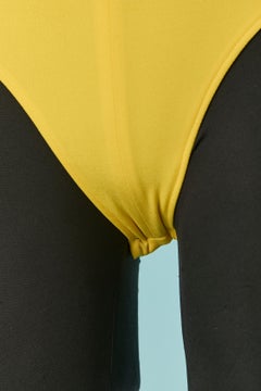 Yellow jersey bodysuit with deep V neckline ALEXANDRE VAUTHIER